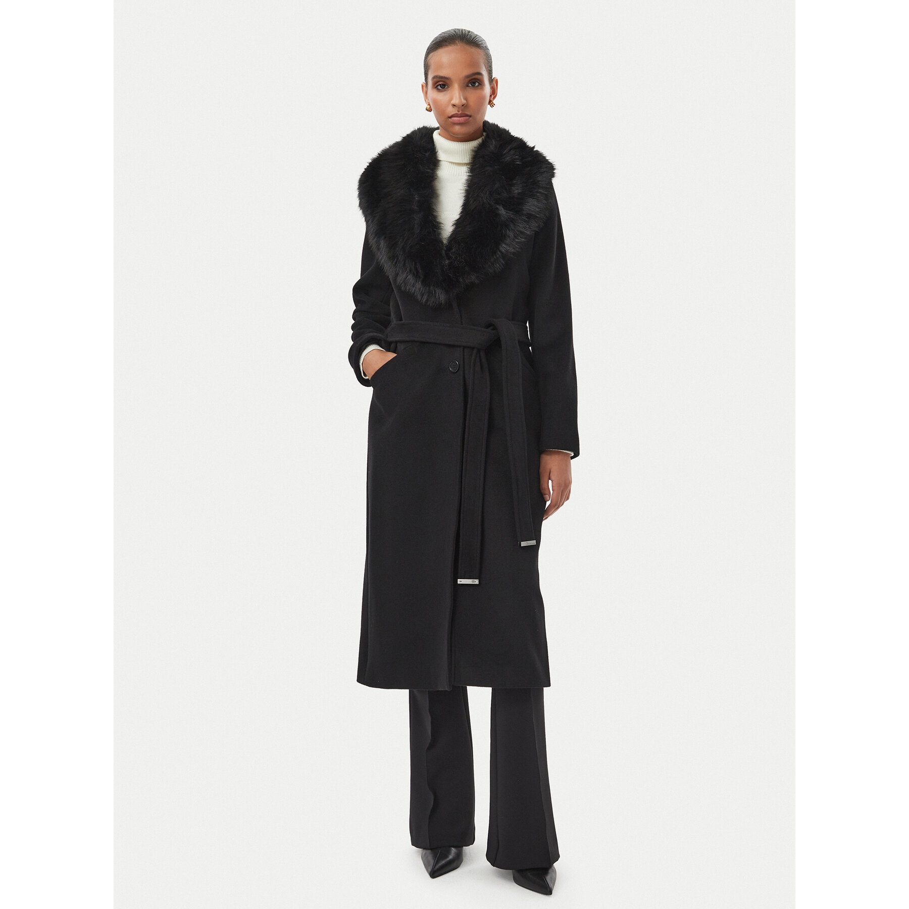 Michael Kors Wollmantel 77G7569M11 Schwarz Regular Fit