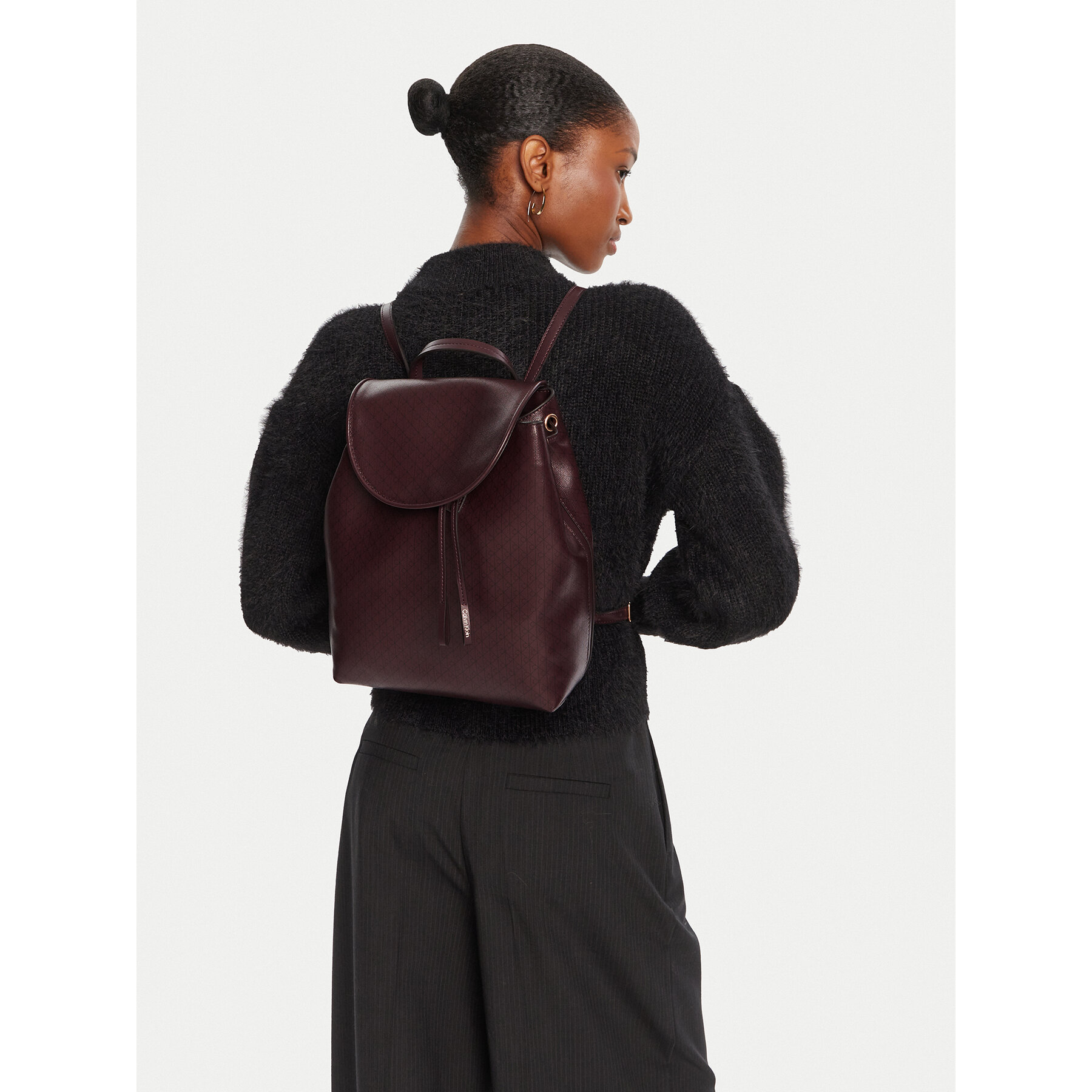 Rucsac Calvin Klein Emblem Aop Flap Backpack LV04F3271G Vișiniu