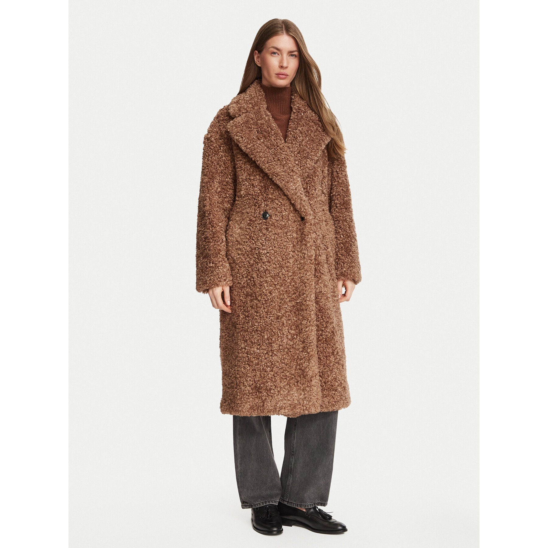 HUGO Kunstfellmantel Malite-1 50570962 Braun Oversize
