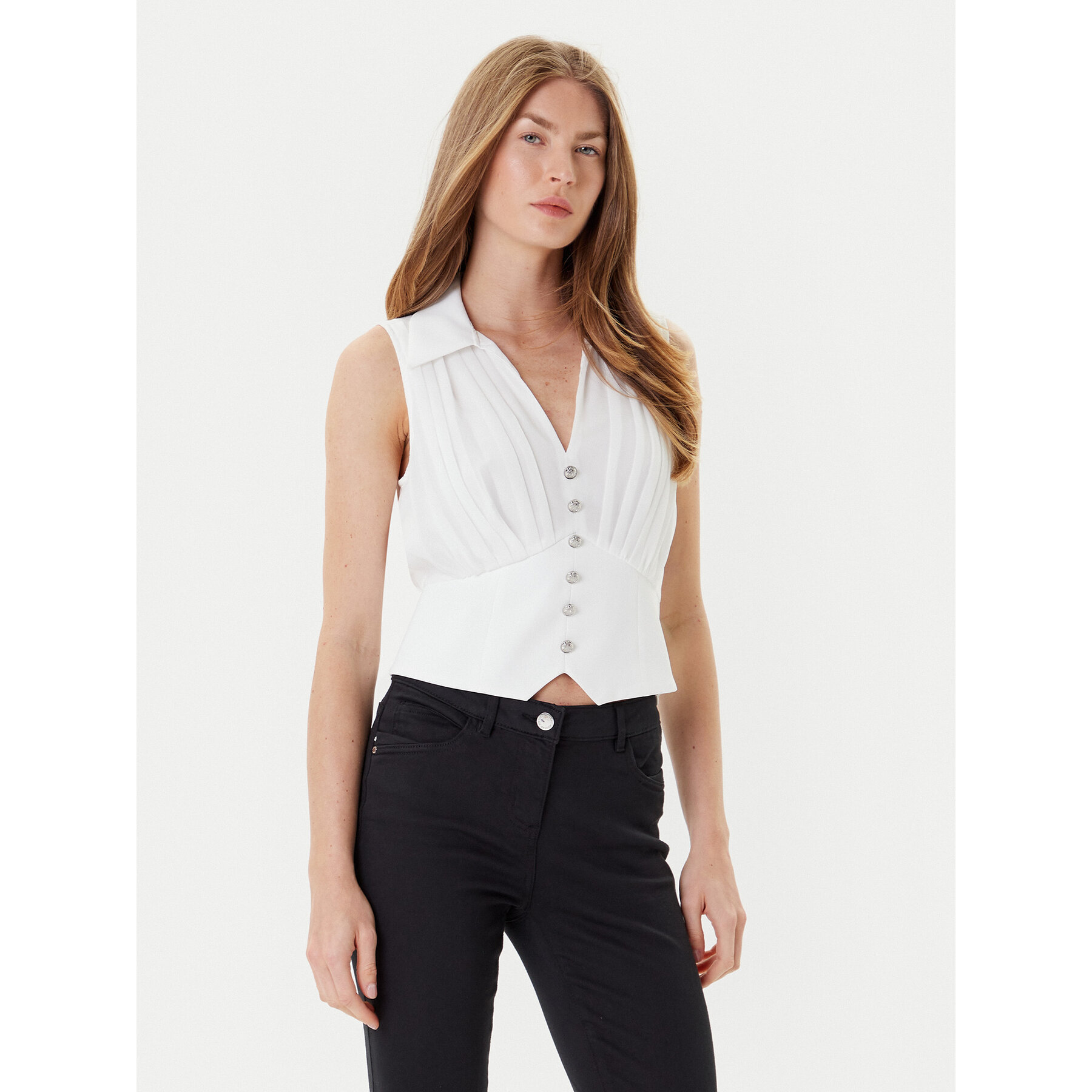 Morgan Top 242-OPLI Bianco Slim Fit