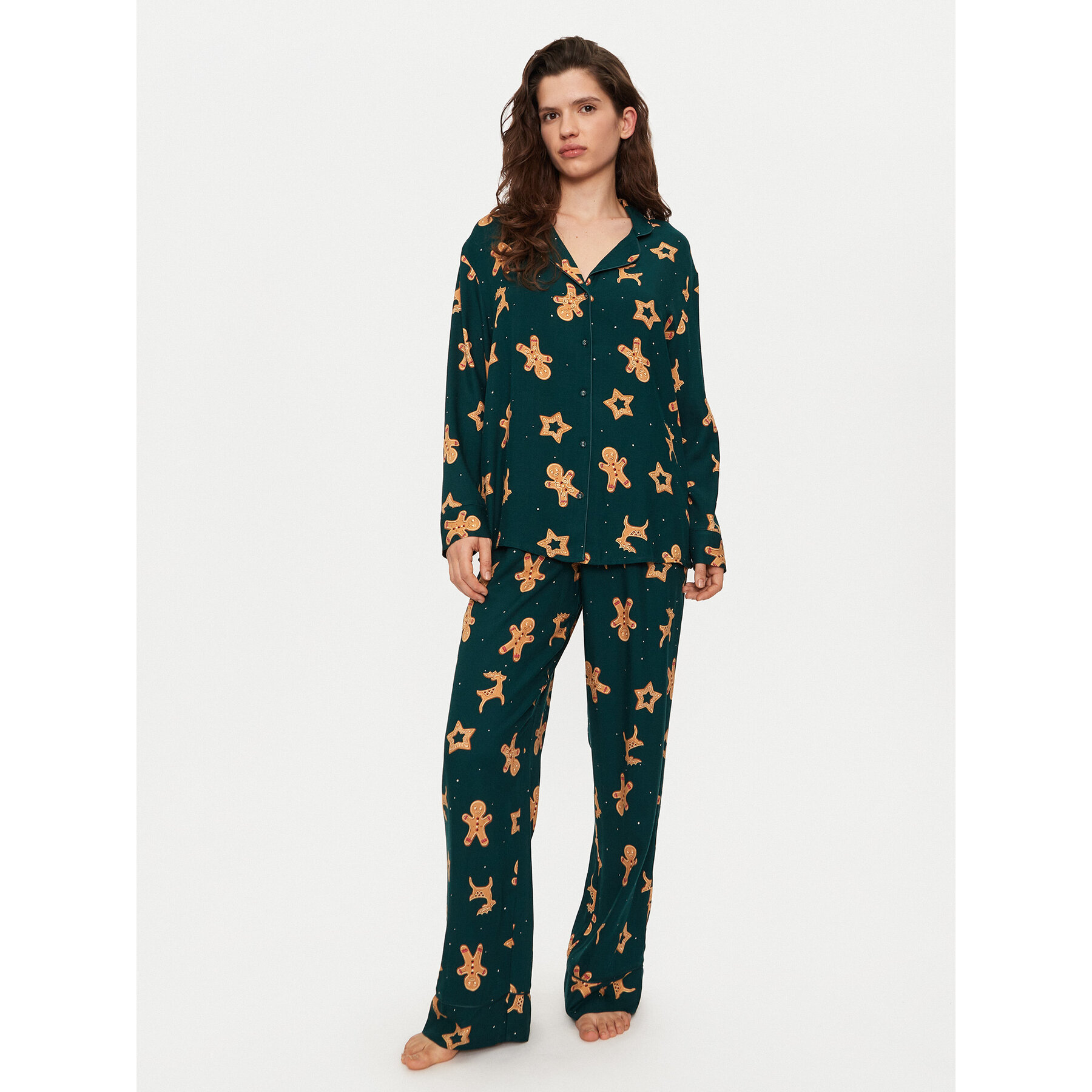 Hunkemöller Hunkemöller Πιτζάμα 300547 Πράσινο Relaxed Fit
