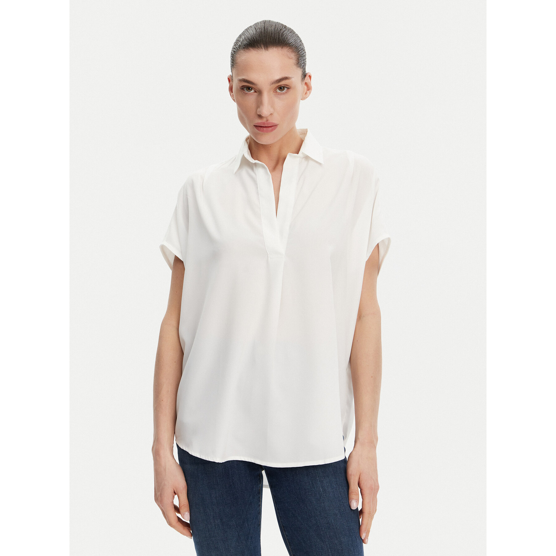French Connection Bluse 72MZN Weiß Relaxed Fit