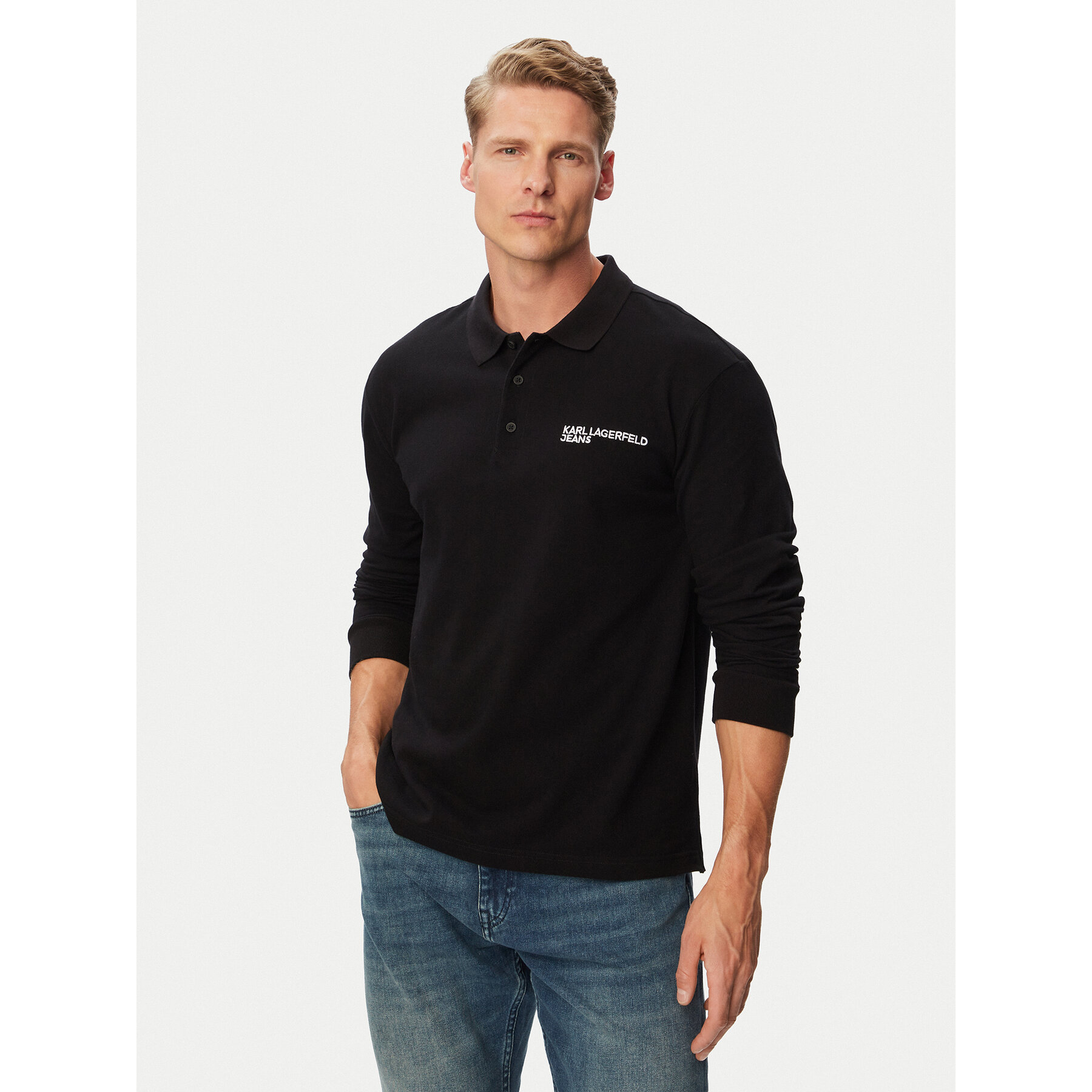Karl Lagerfeld Jeans Poloshirt B3M17036 Schwarz Relaxed Fit