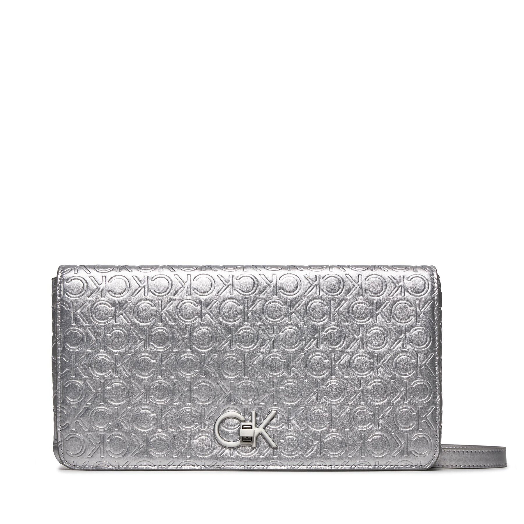  Táska Calvin Klein Re-Lock Double Gusette_Emb K60K611338 Ezüst akciós termékkép 1