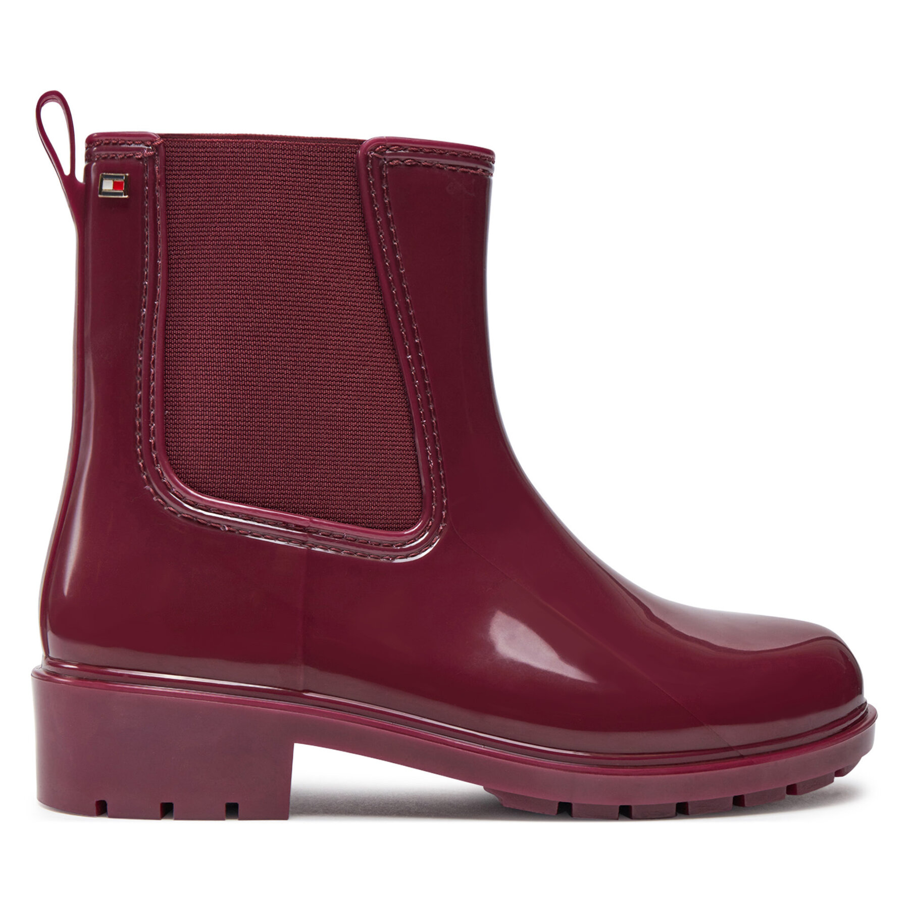 Botas de agua Tommy Hilfiger Flag Rainboot FW0FW08213 Guinda/burdeos