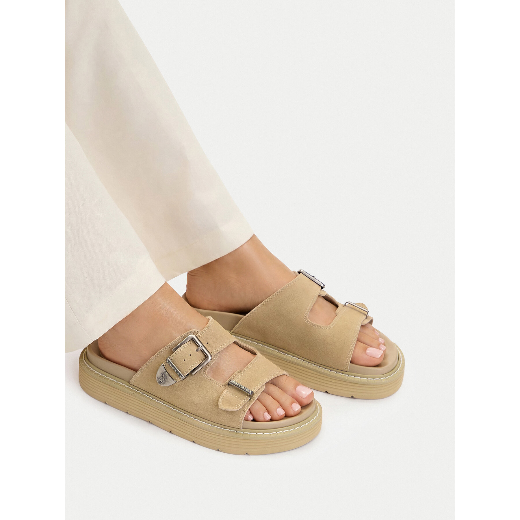 Παντόφλες U.S. Polo Assn. EO-TANIA001W/6S1 Μπεζ