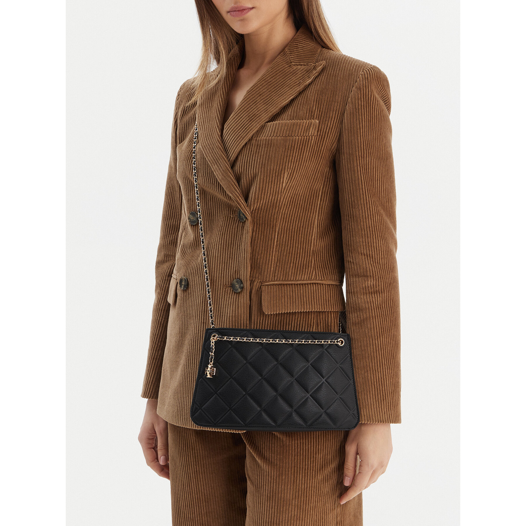 Damska Torebka Tory Burch, Czarny Fleming Pochette 176623