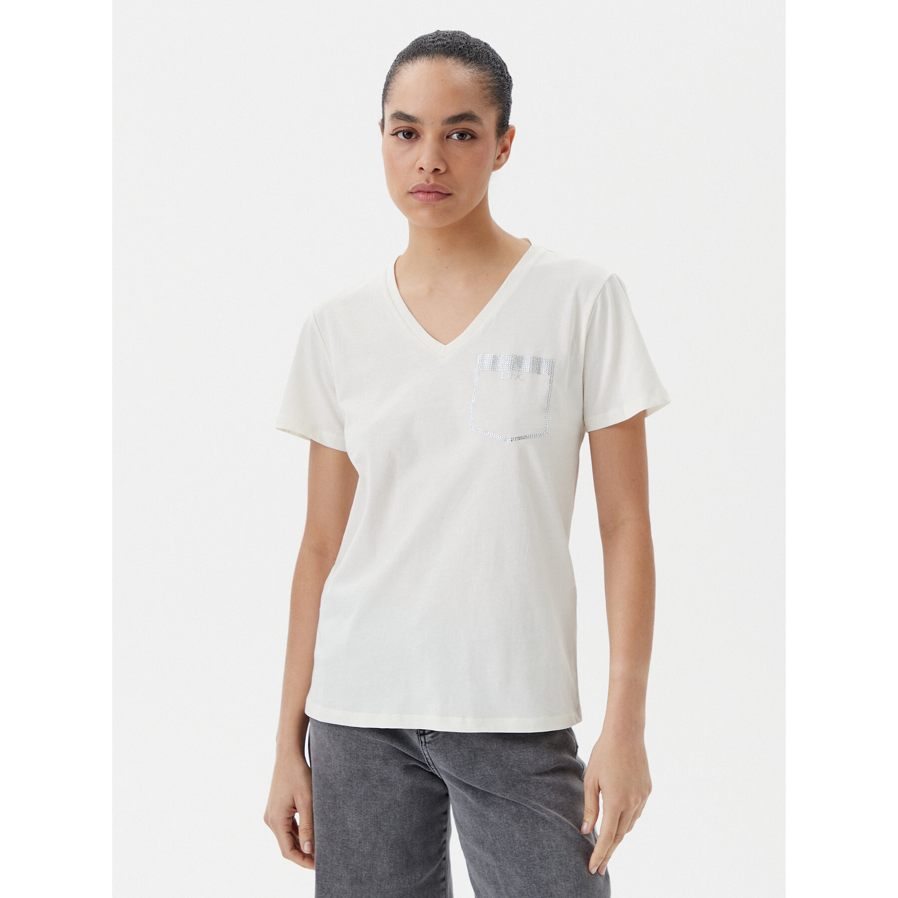 Liu Jo Sport Liu Jo Sport T-Shirt TA5172 JS923 Εκρού Regular Fit