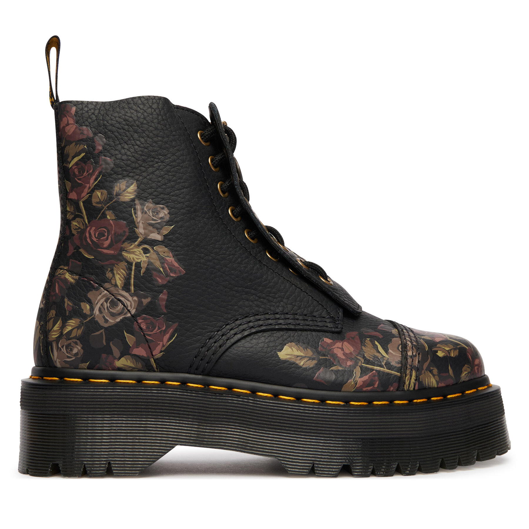 Trappers Dr. Martens Sinclair Decayed Roses Tumbled Nappa  DM32050001 Negru