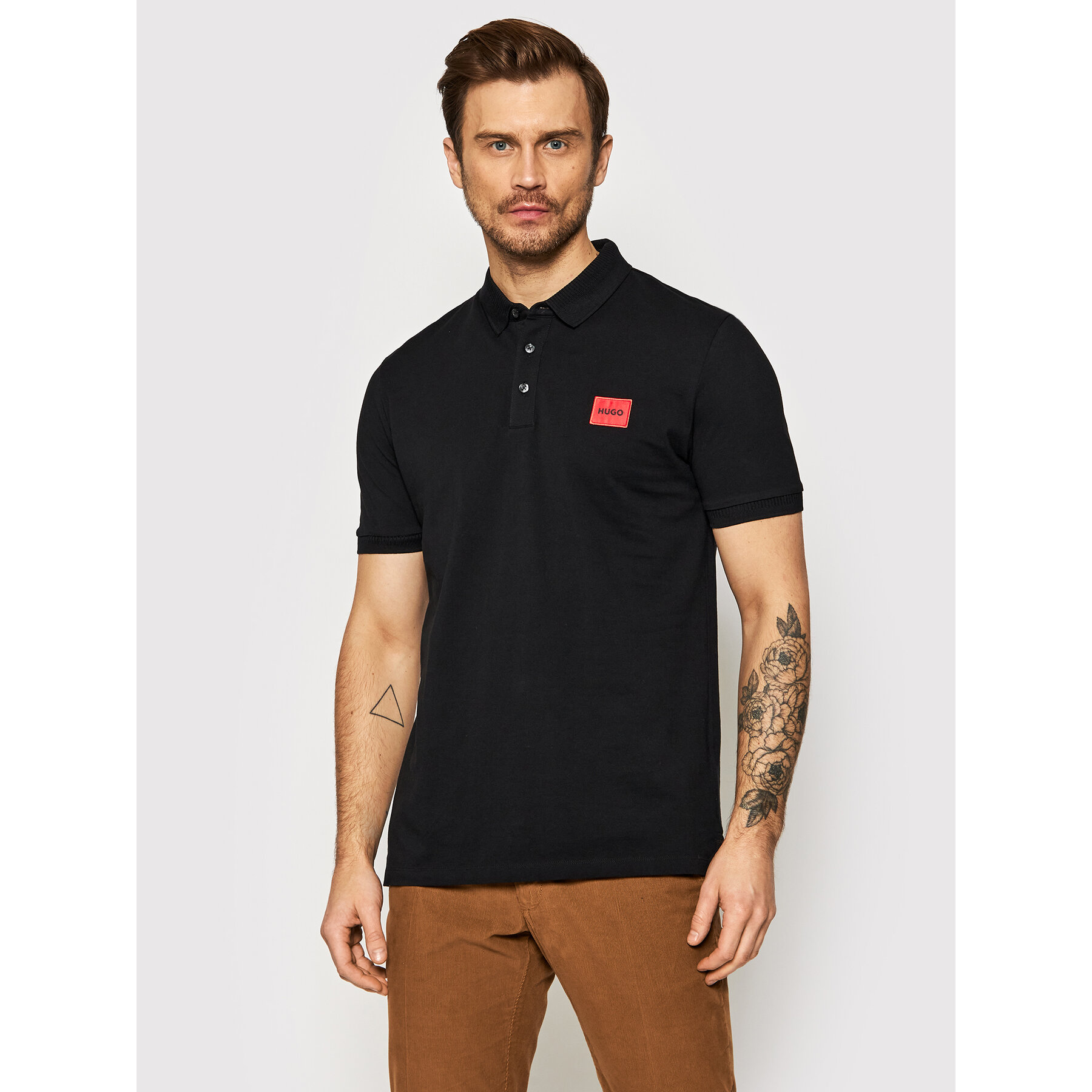Hugo Polo Dereso222 50466202 Μαύρο Slim Fit