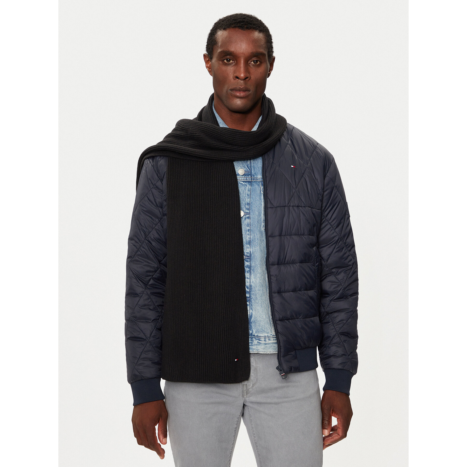 Fular Tommy Hilfiger Flag AM0AM12847 Negru