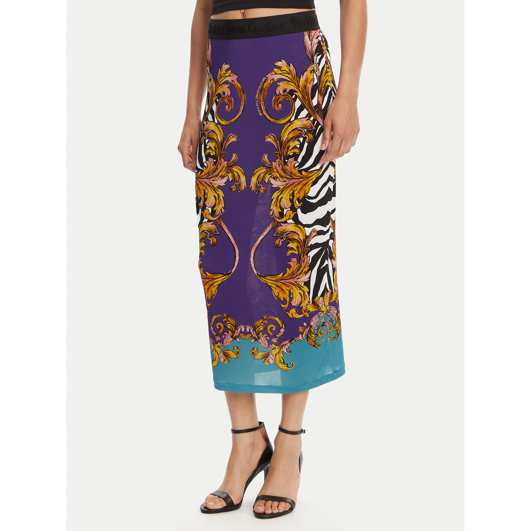 Versace Jeans Couture Bleistiftrock 78HAE8P6 Violett Slim Fit