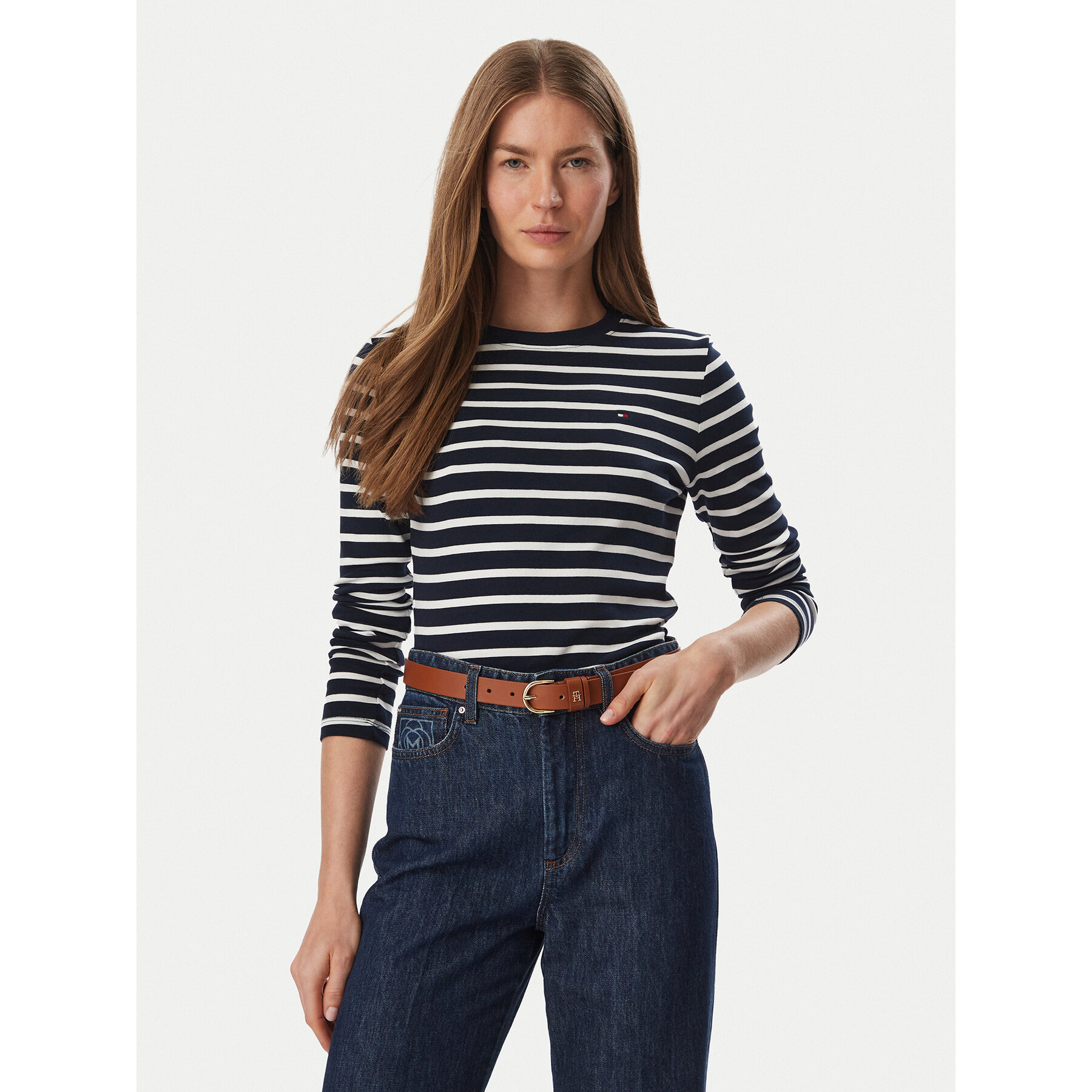 Tommy Hilfiger Bluse Cody WW0WW53689 Dunkelblau Slim Fit