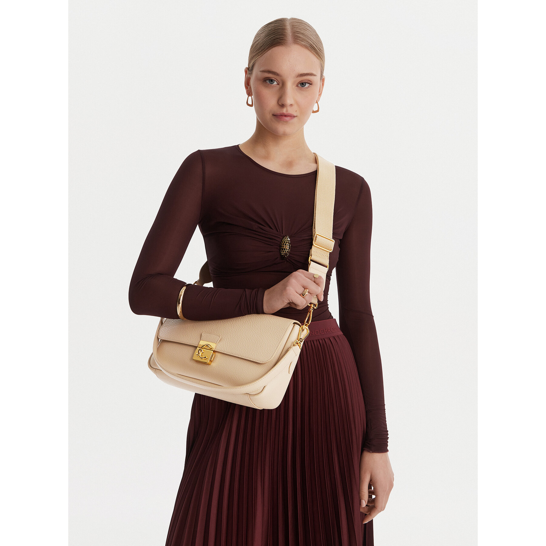 Geantă Coccinelle U4K Coccinelle C-Me Lock E1 U4K 12 01 01 Bej