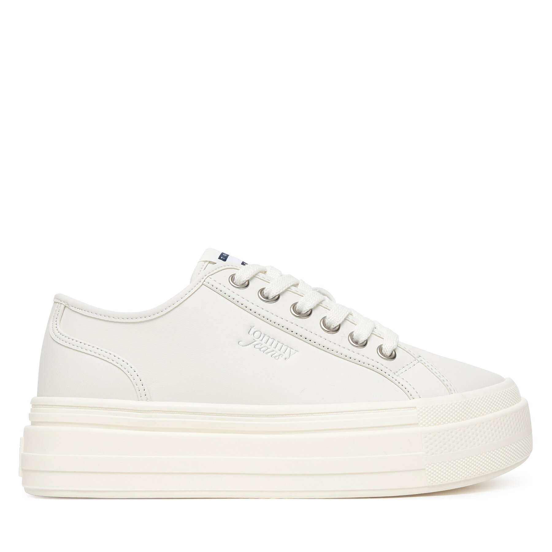 Superge Tommy Jeans Tjw Flatform Sneaker Ltr EN0EN02964 Écru