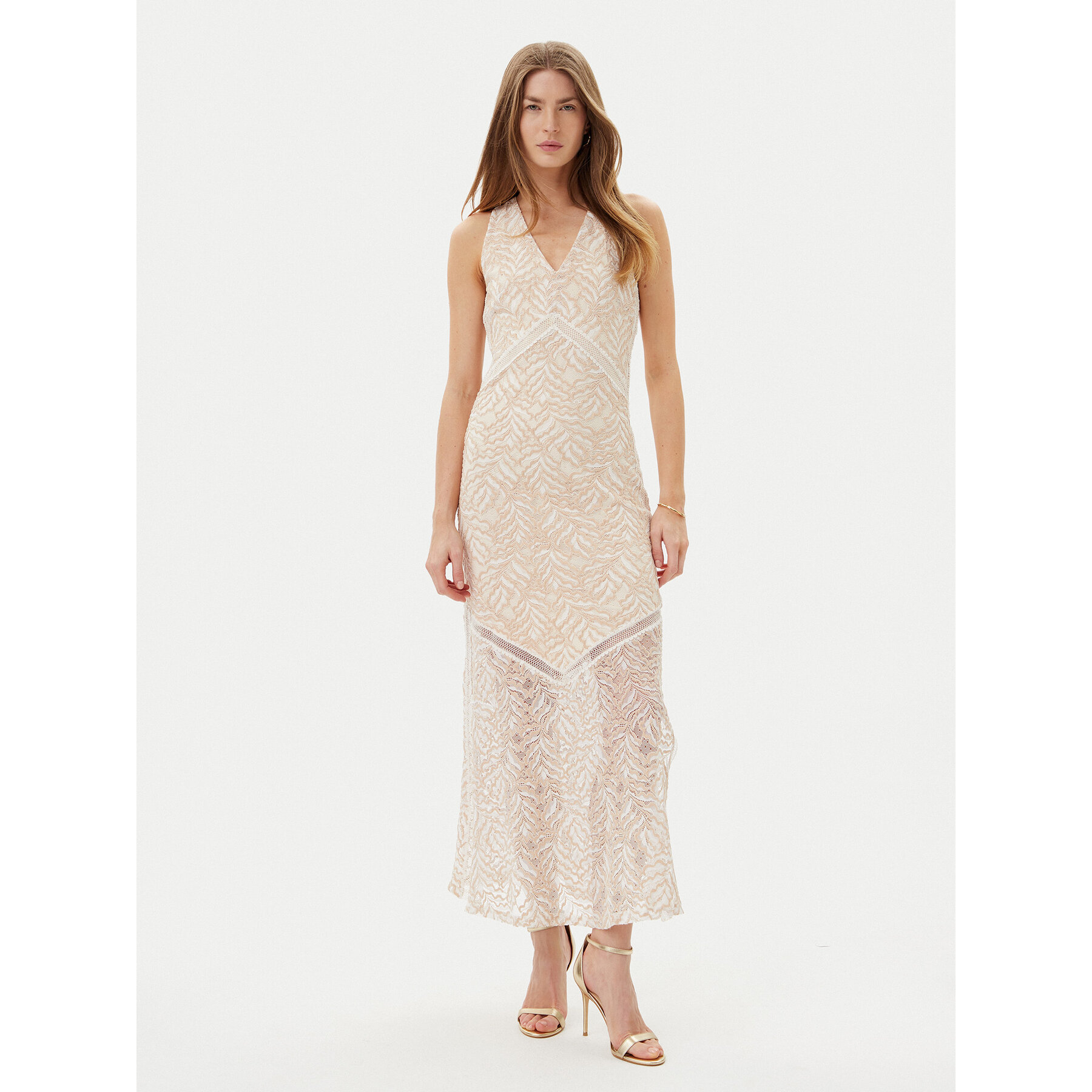 Guess Coctailkleid W5GT37 KCS90 Beige Slim Fit