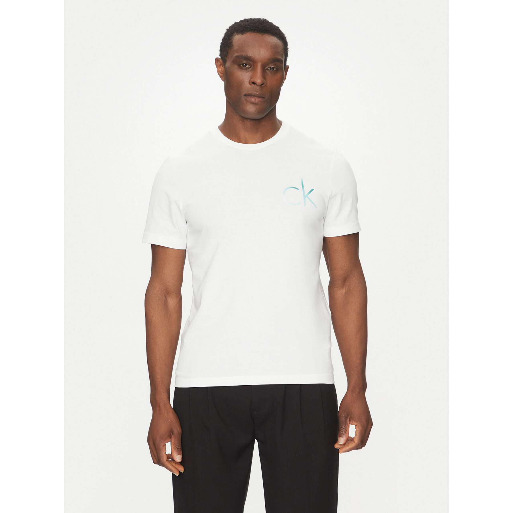 Calvin Klein T-Shirt Chest Logo K10K114146 Λευκό Regular Fit