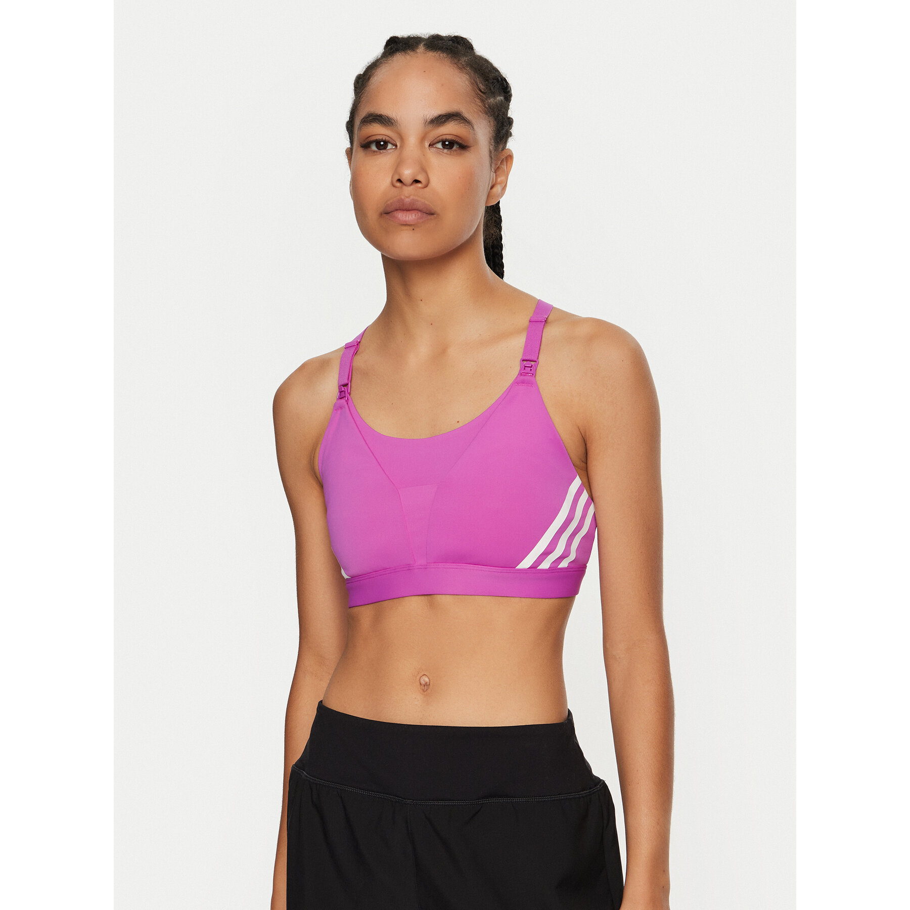 adidas Sport-BH Powerimpact Luxe Medium-Support Maternity IZ1871 Rosa Slim Fit