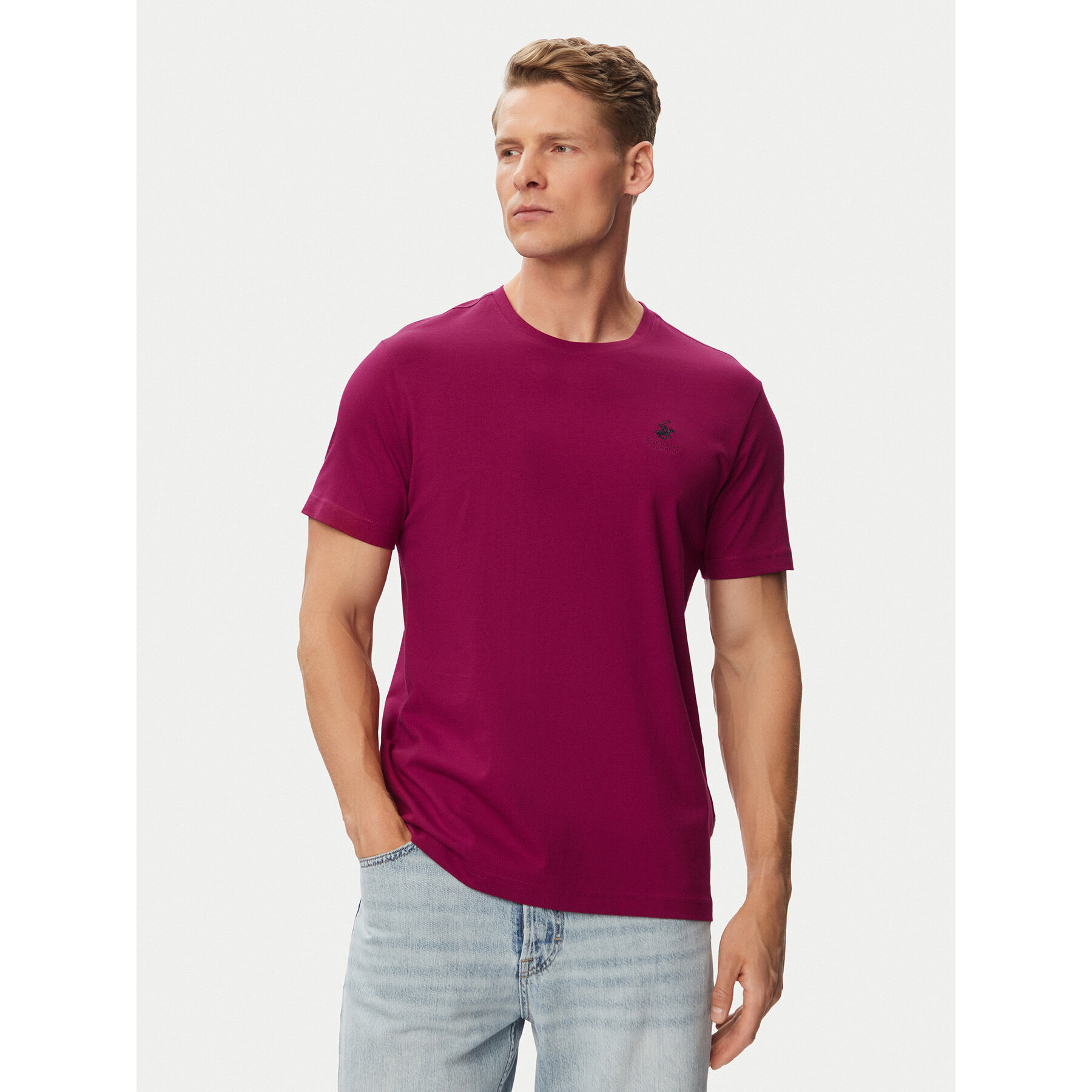 Beverly Hills Polo Club Majica P-SS26M-TS41740 Bordo rdeča Regular Fit
