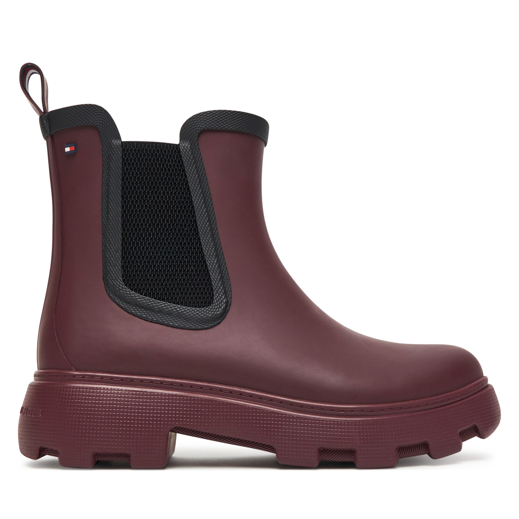 Гумени ботуши Tommy Hilfiger Flag Ankle Warm Lining FW0FW08974 Бордо