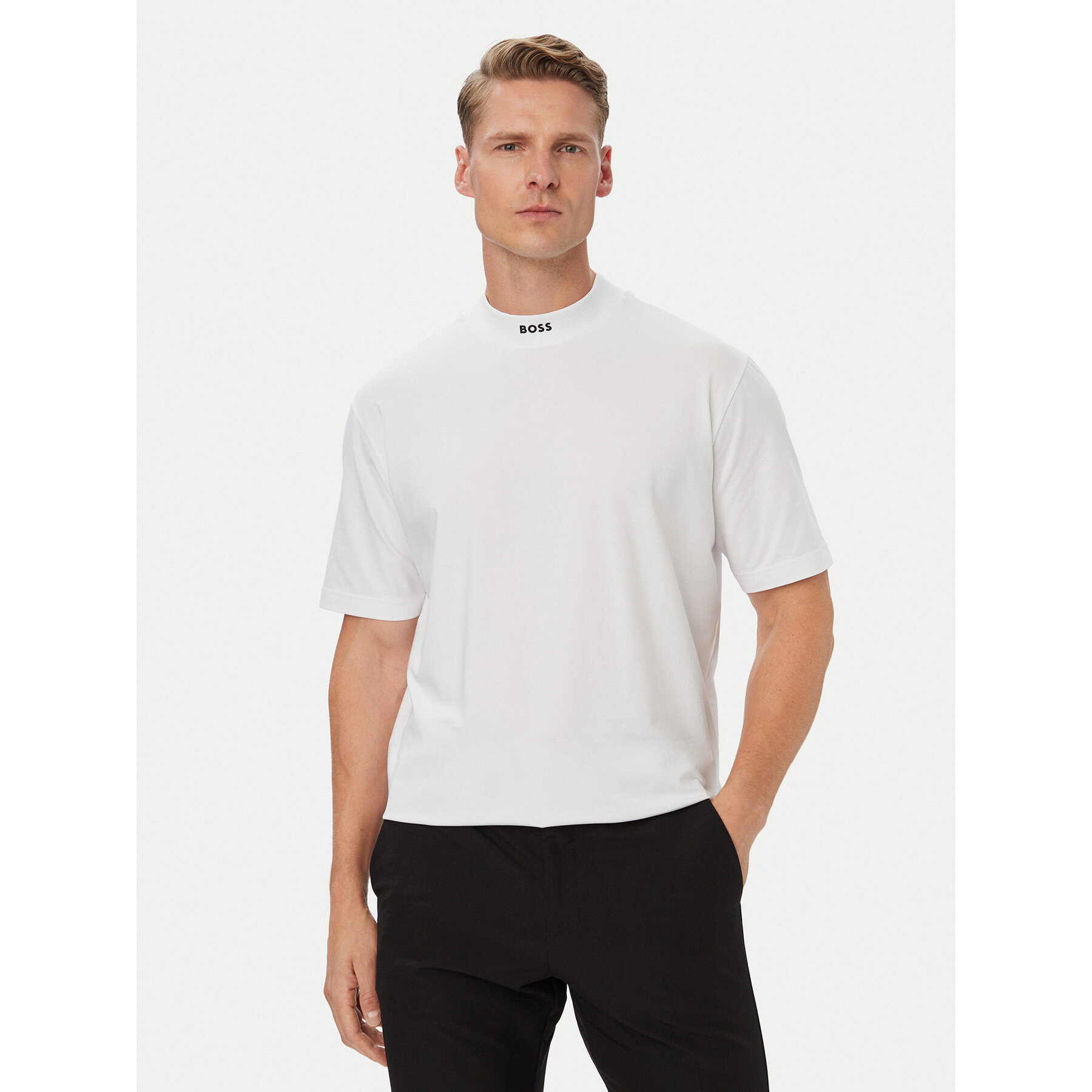BOSS T-shirt Tee Collar 50562120 Bijela Relaxed Fit
