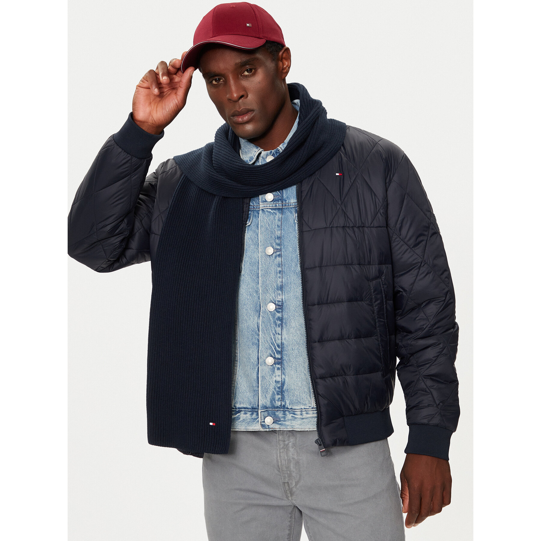 Fular Tommy Hilfiger Flag AM0AM12847 Bleumarin