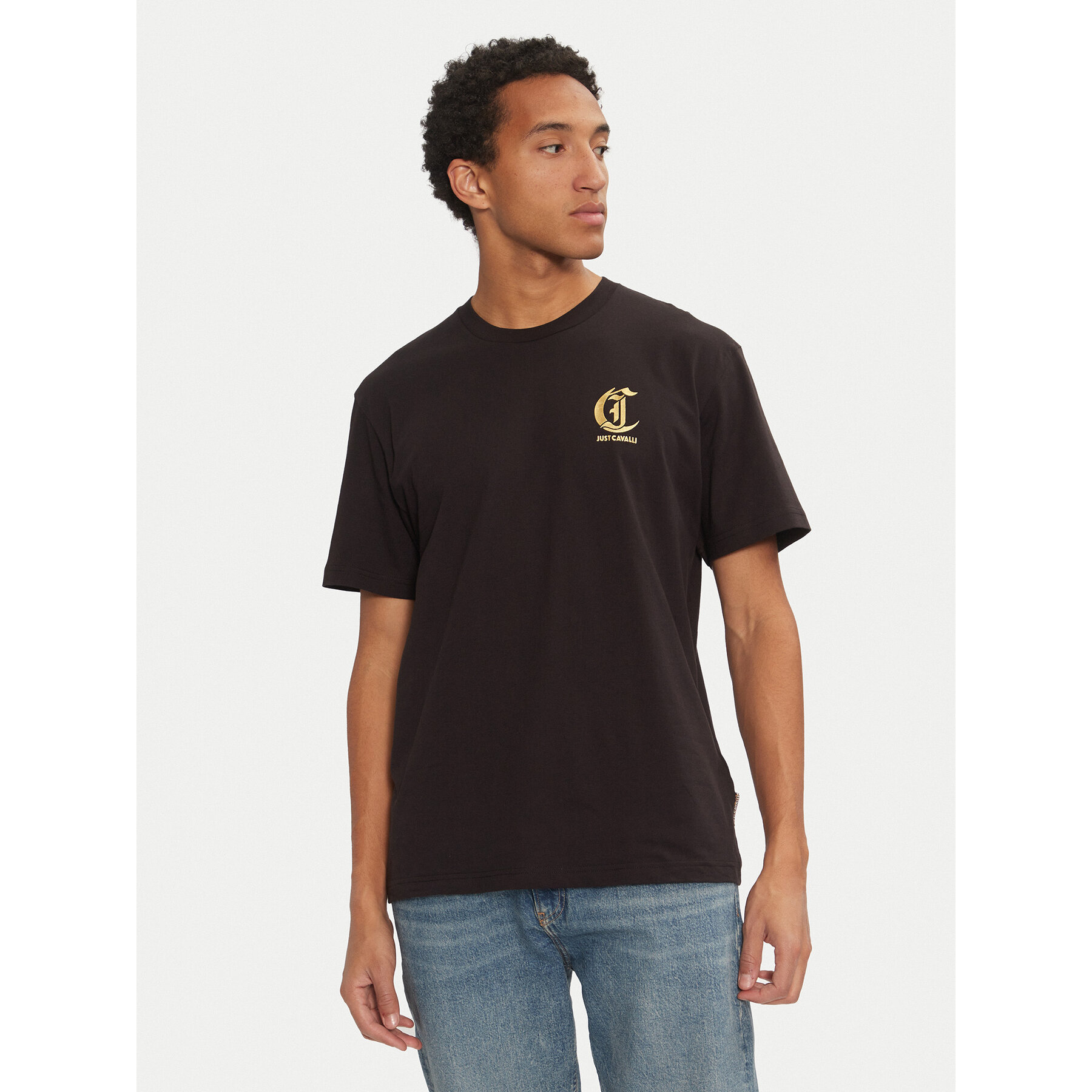 Just Cavalli Just Cavalli T-Shirt 77OAHT02 Μαύρο Regular Fit