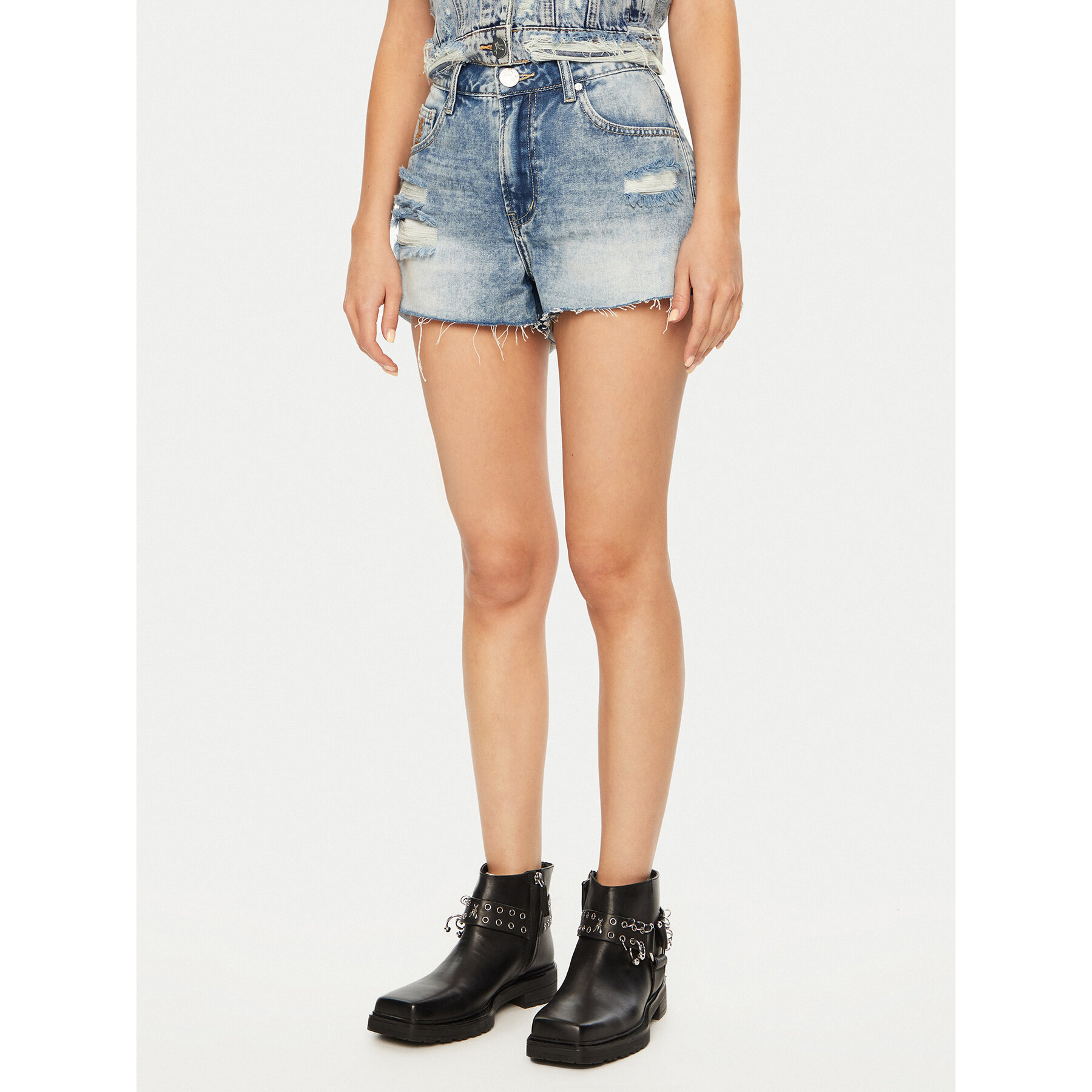 One Teaspoon Jeansshorts Bowies 26723 Blau Regular Fit