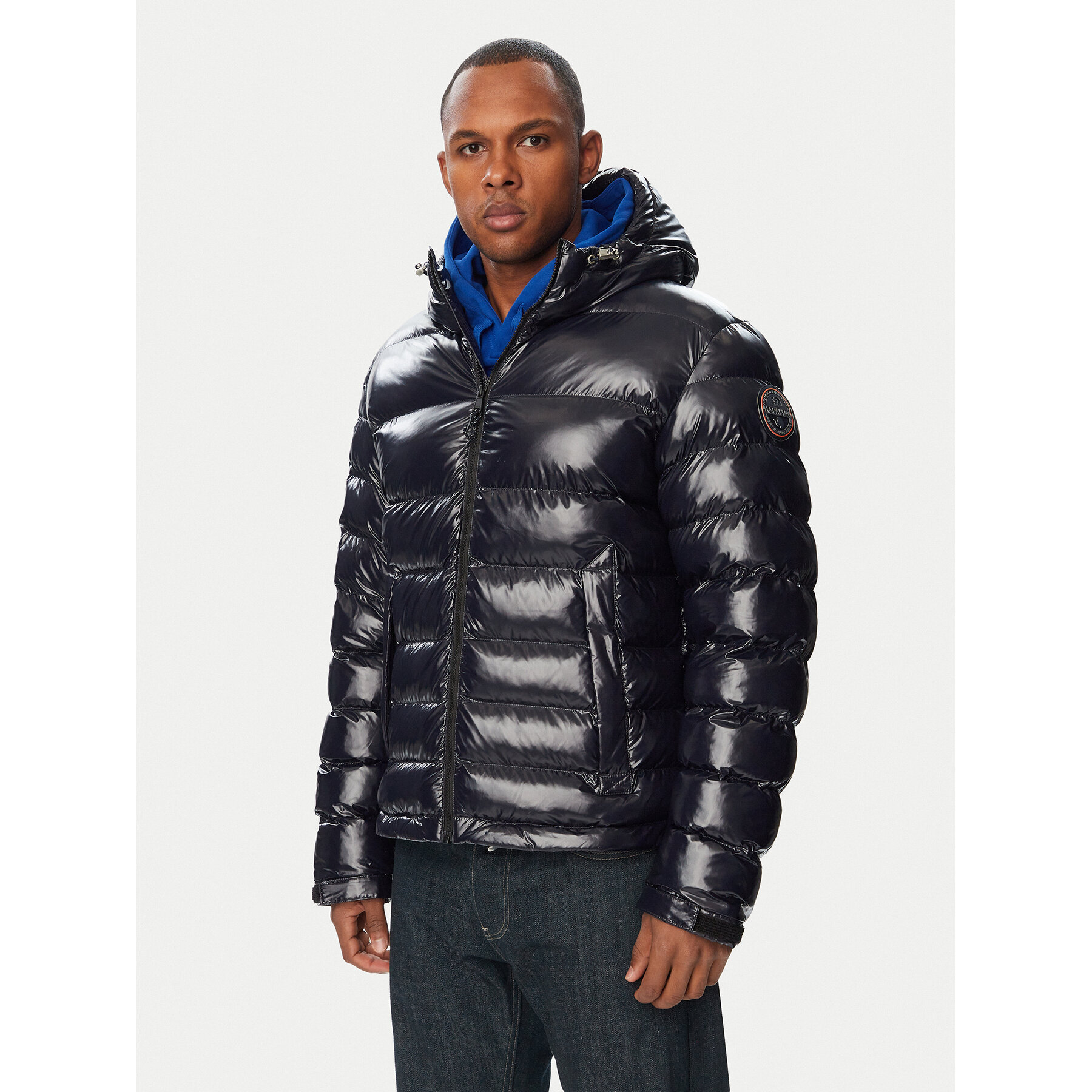 Napapijri Winterjacke A-Terez Shiny NP0A8AO2 Dunkelblau Regular Fit