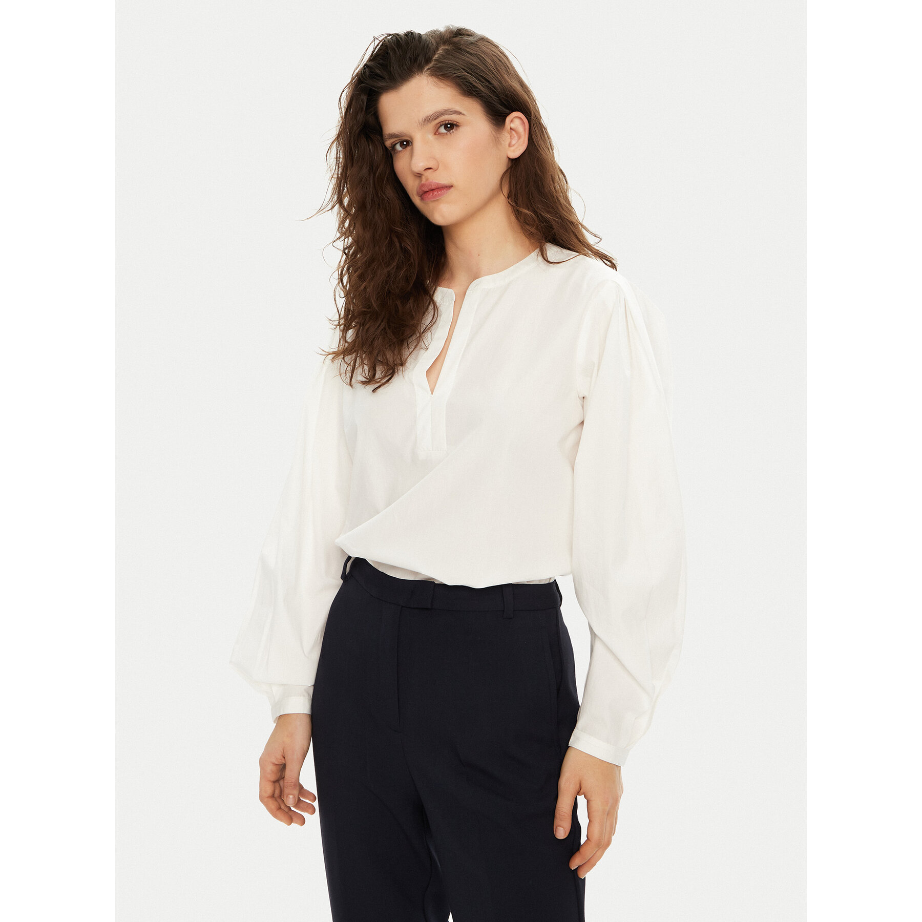 Tommy Hilfiger Bluse WW0WW44059 Weiß Relaxed Fit