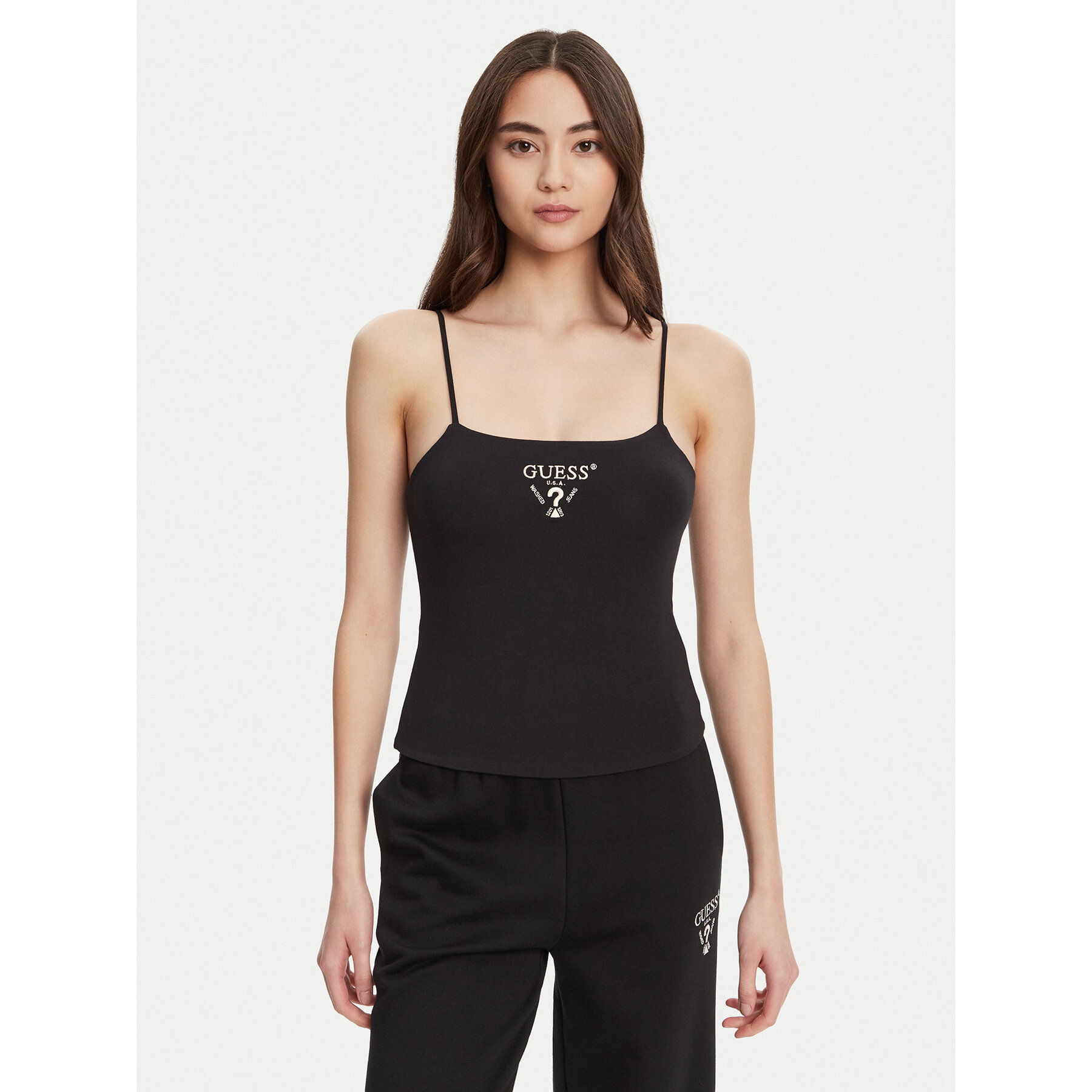 Guess Τοπ V5RP08 KCOA2 Μαύρο Regular Fit