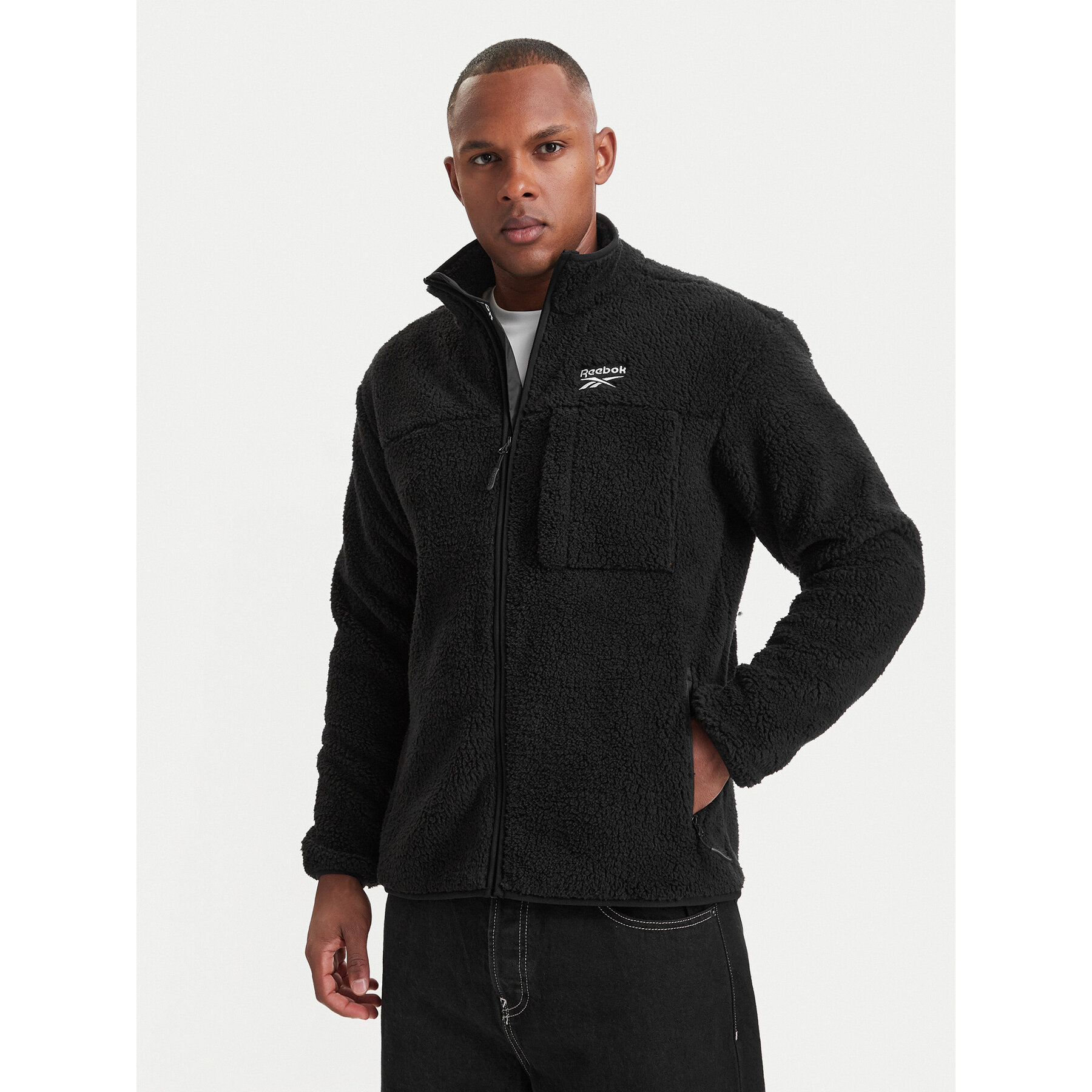 Reebok Fleecejacke RCC00108 Schwarz Regular Fit