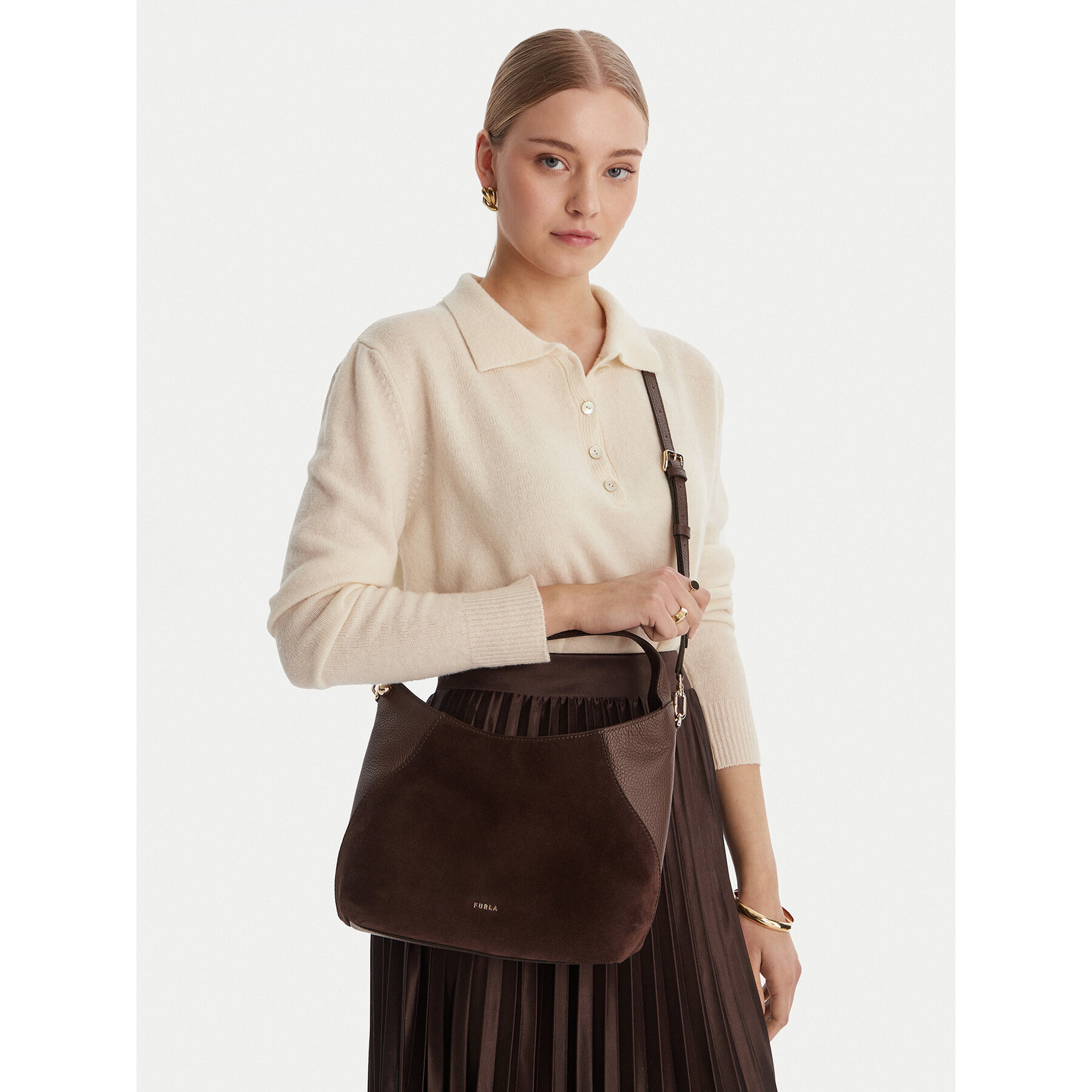Ročna torba Furla Lara S WB01958 BX1895 BG 4286S Rjava