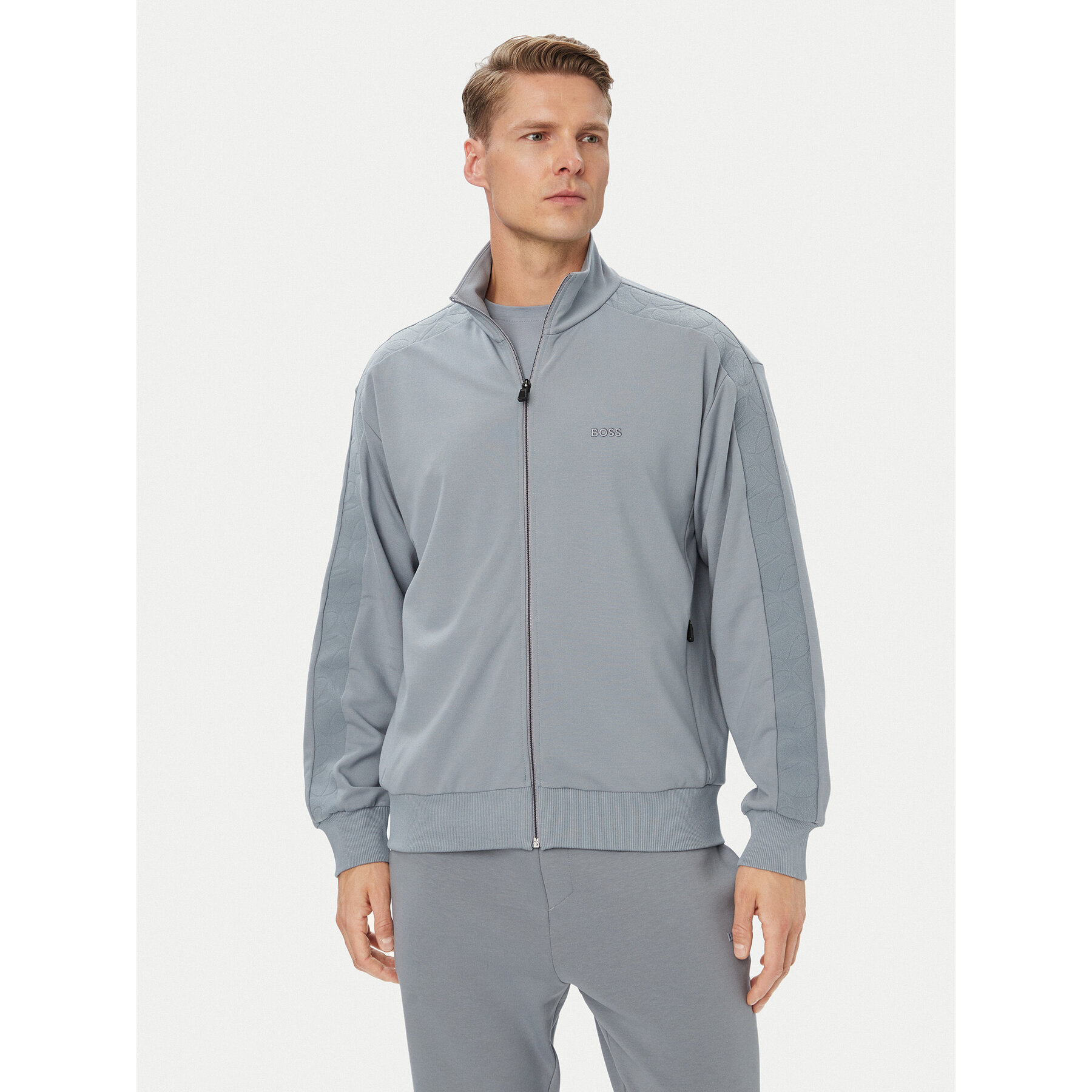 BOSS Sweatshirt Union Tape 50564098 Grau Regular Fit