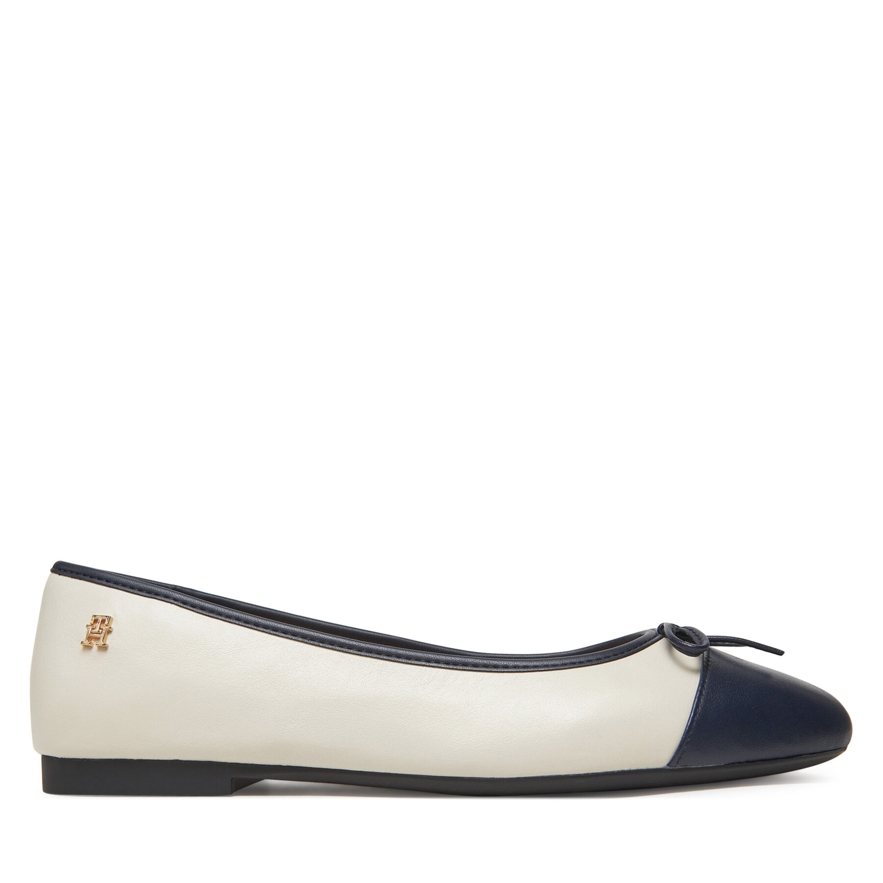 Damskie Baleriny Tommy Hilfiger, Rozmiar 40 Beżowy Toe Cap Leather Ballerina FW0FW08759