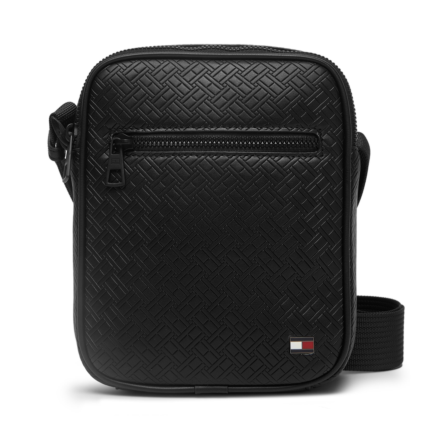 Τσαντάκι Tommy Hilfiger Th Embossed Flag Mini Reporter AM0AM14193 Μαύρο