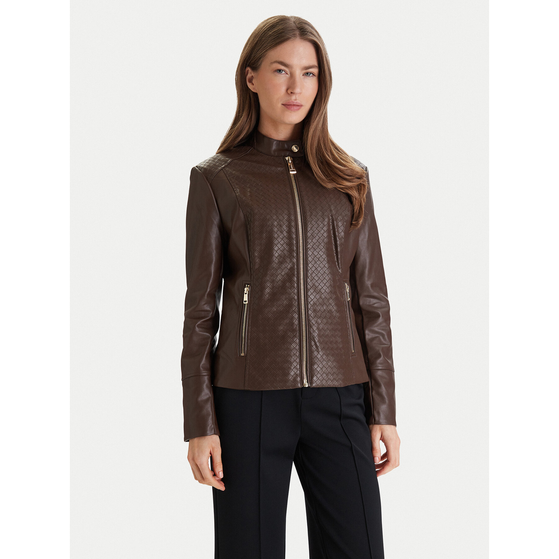 Guess Jacke aus Kunstleder W6RL52 WL850 Braun Regular Fit