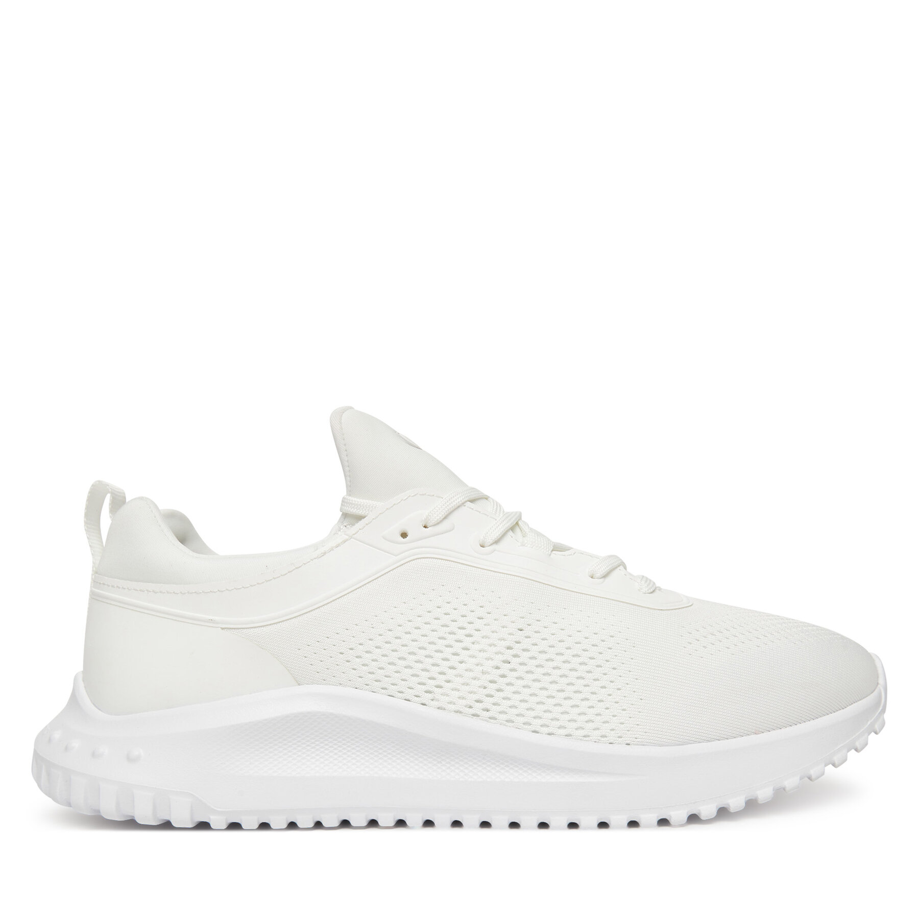 Sneakersy Calvin Klein Eva Runner Sock Mix YM0YM01386 Biela