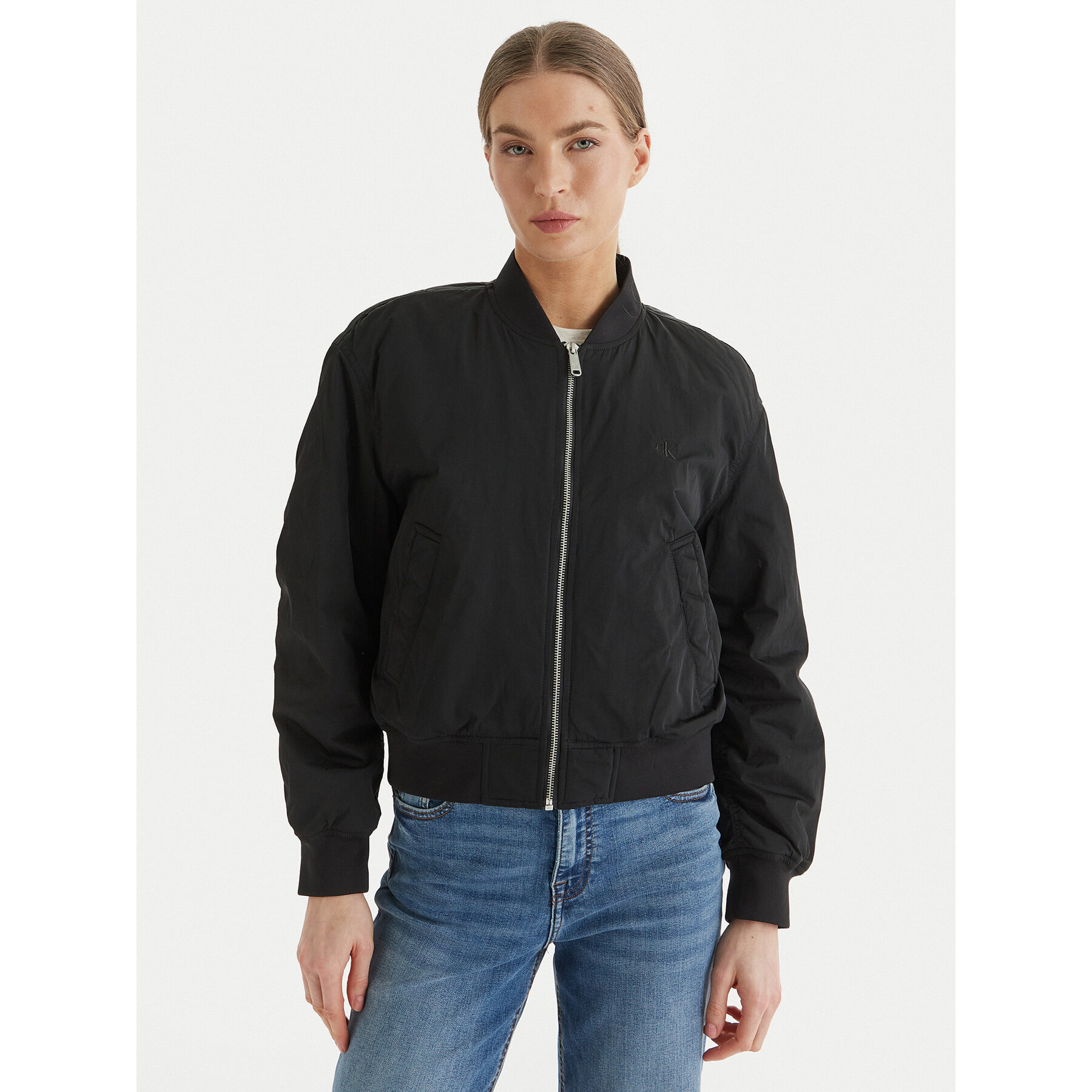Calvin Klein Jeans Bomberjacke Essential LV047F505G Schwarz Regular Fit