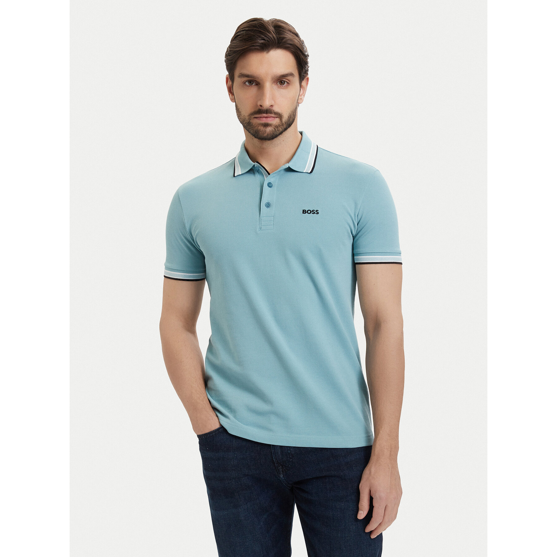 Boss Poloshirt Paddy 50469055 Türkisfarben Regular Fit