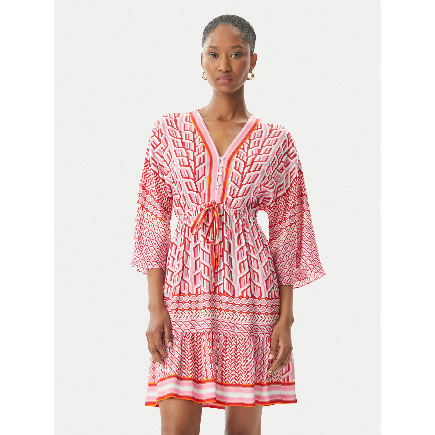 Hale Bob Sommerkleid Theia 62NT650A Rot Relaxed Fit