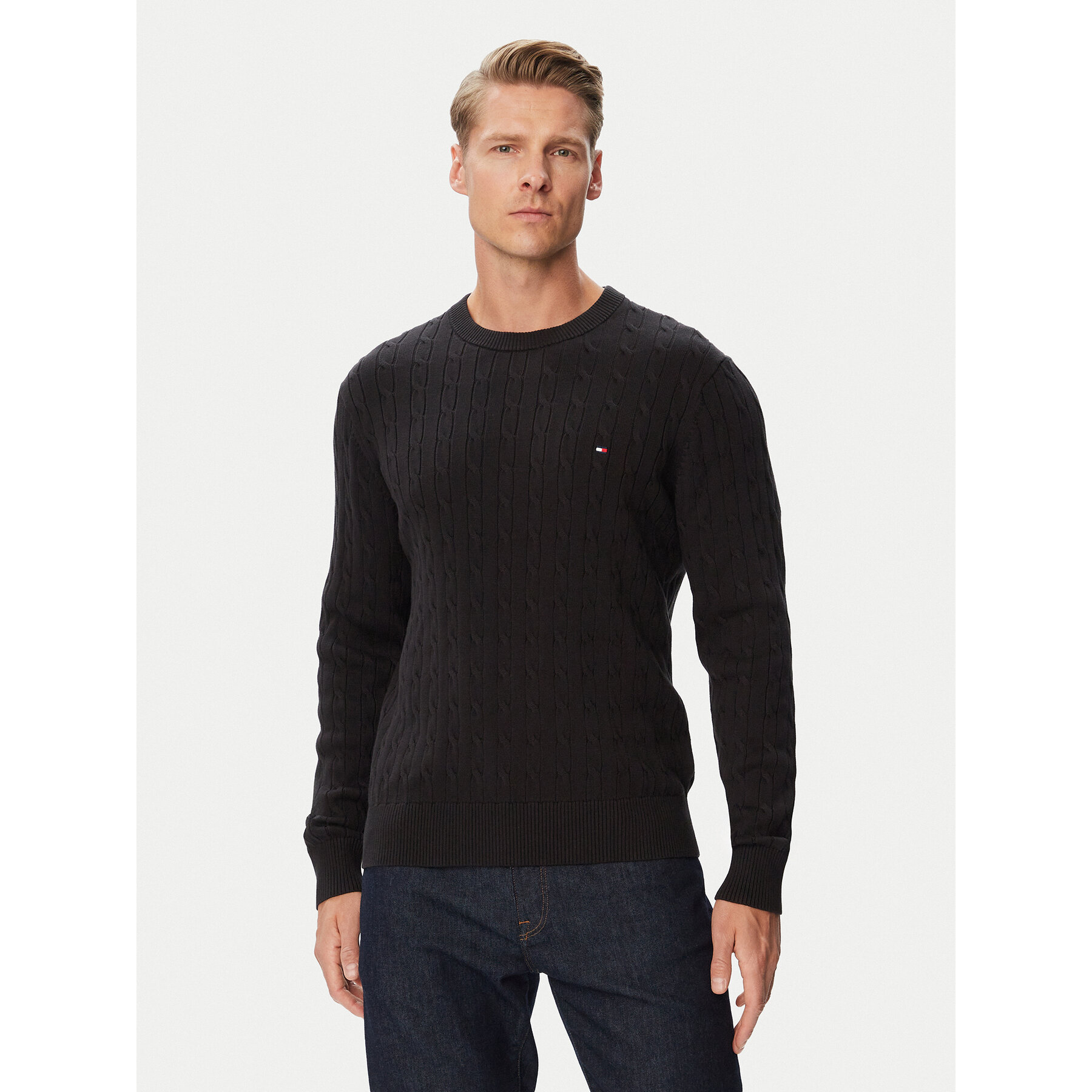 Tommy Hilfiger Pullover Classic MW0MW33132 Schwarz Regular Fit