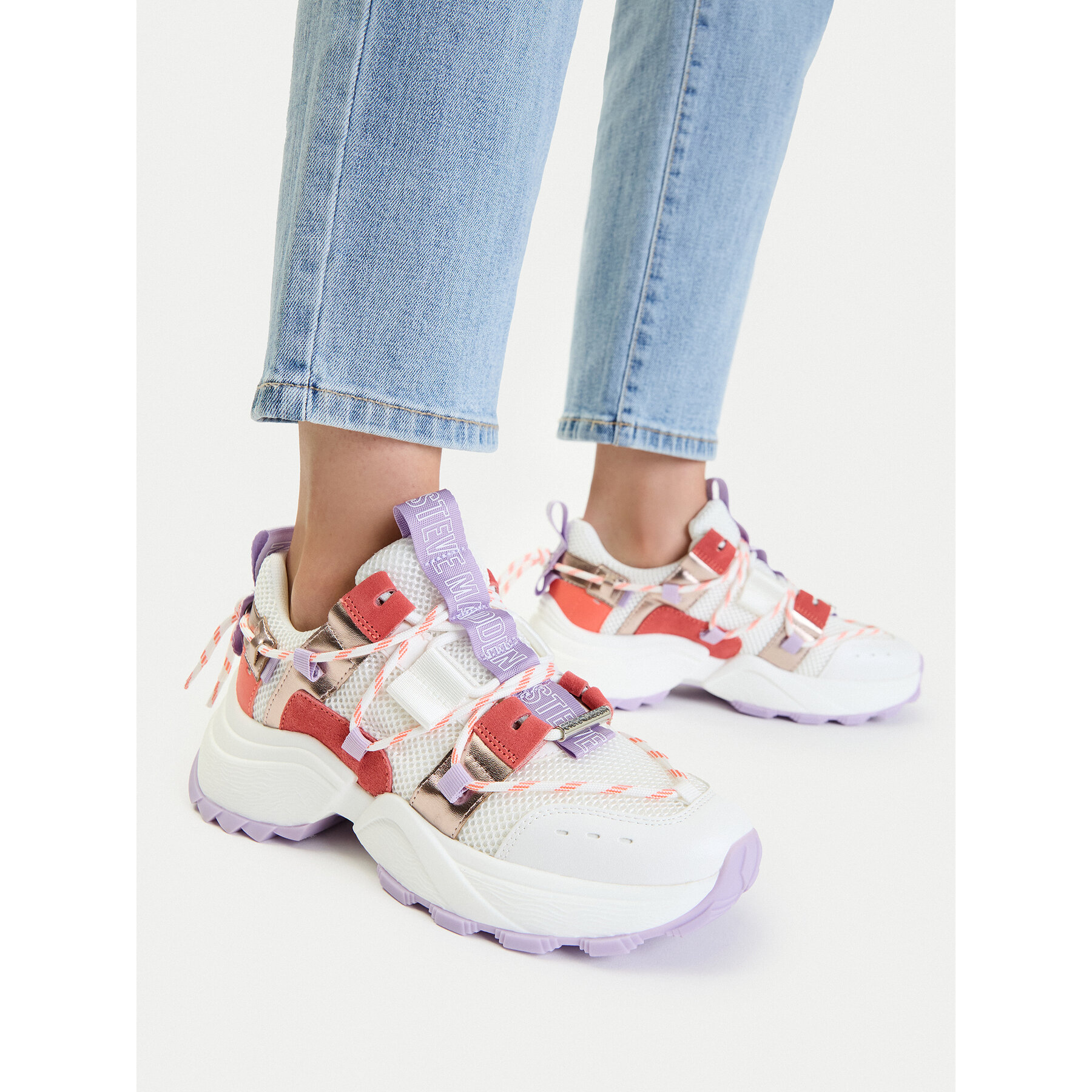 Sneakersy Steve Madden Tazmania SM11002419 Biela