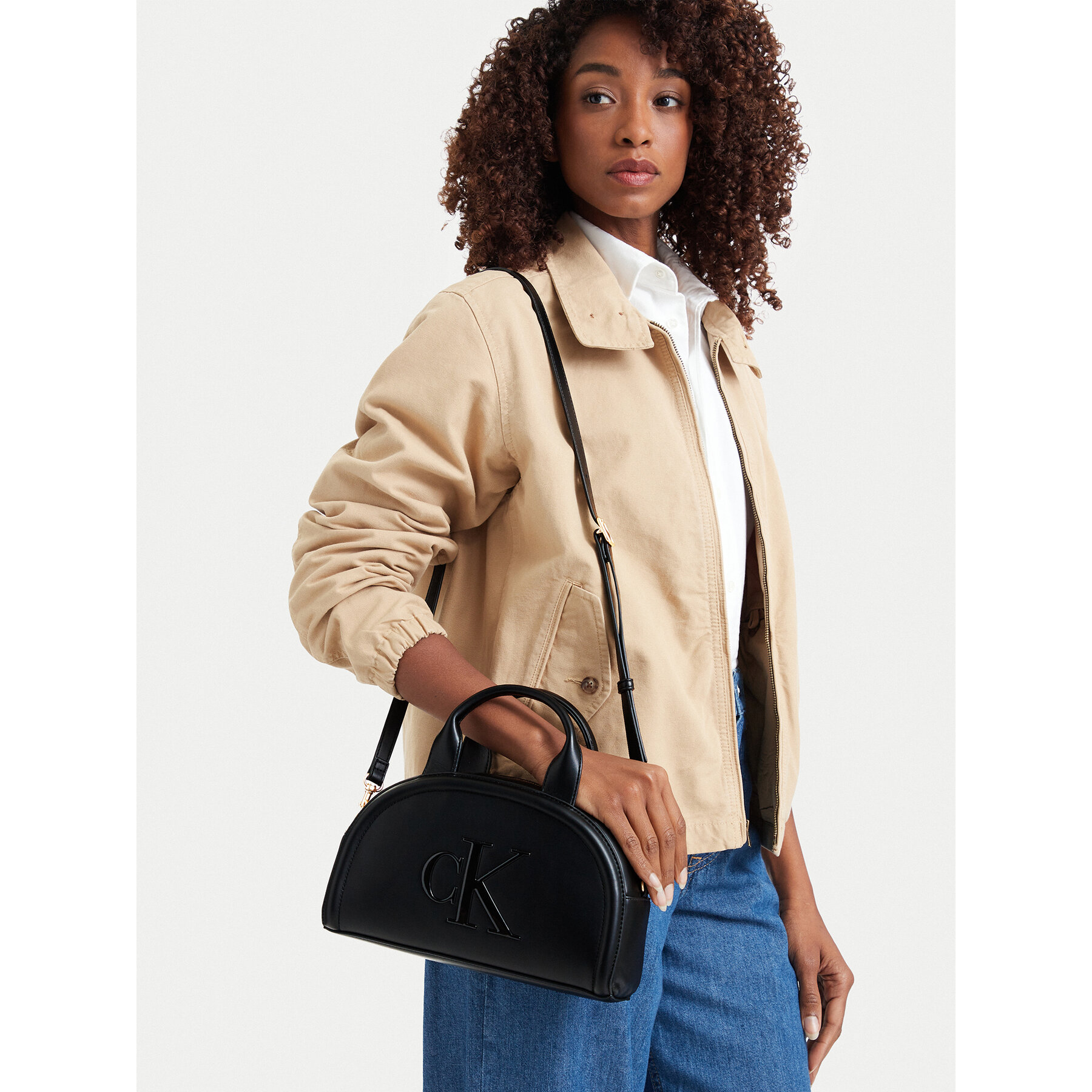 Torbica Calvin Klein Bold Ck Dome Crossbody LV04F3895G Crna