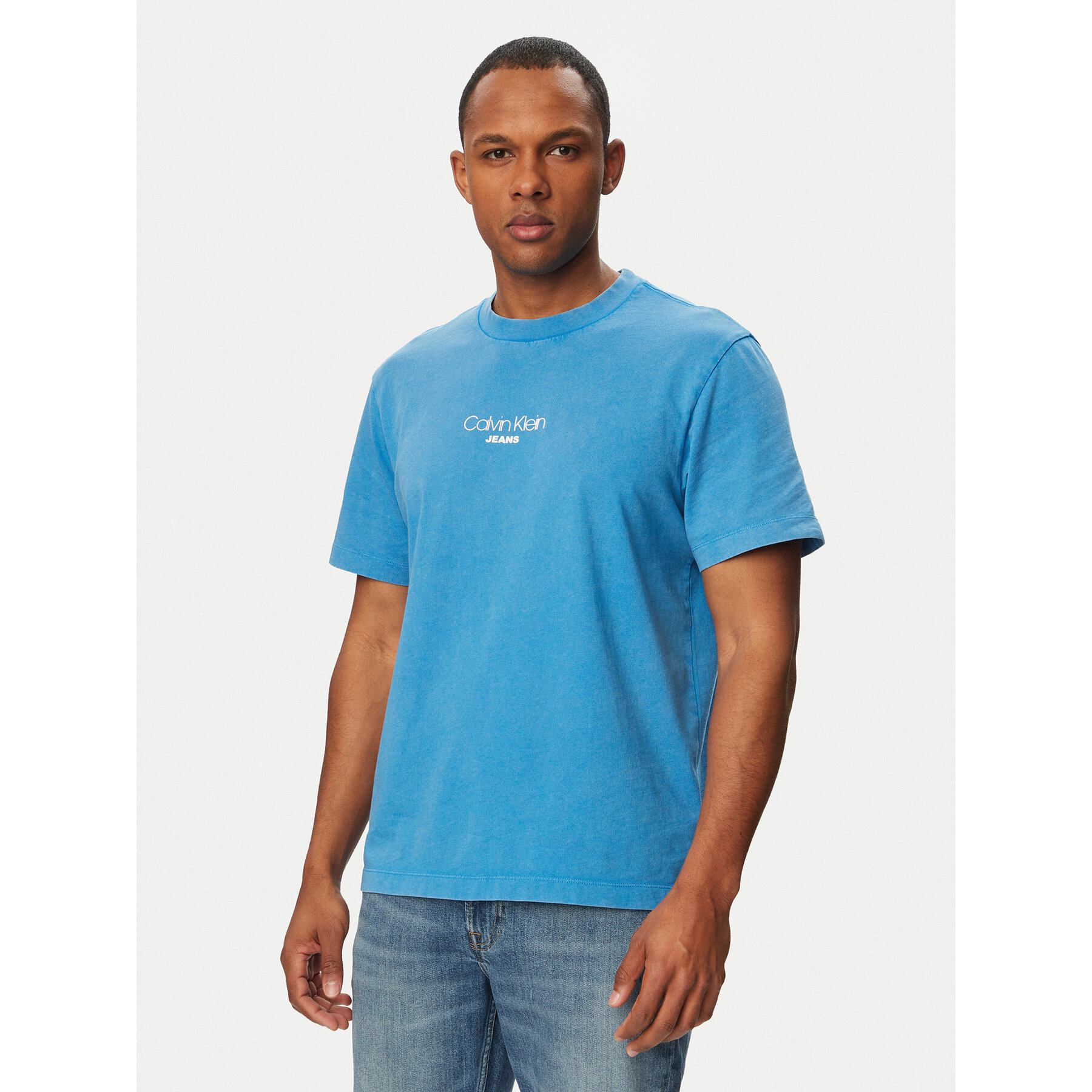 Calvin Klein Jeans T-Shirt LV04RB824G Blau Regular Fit