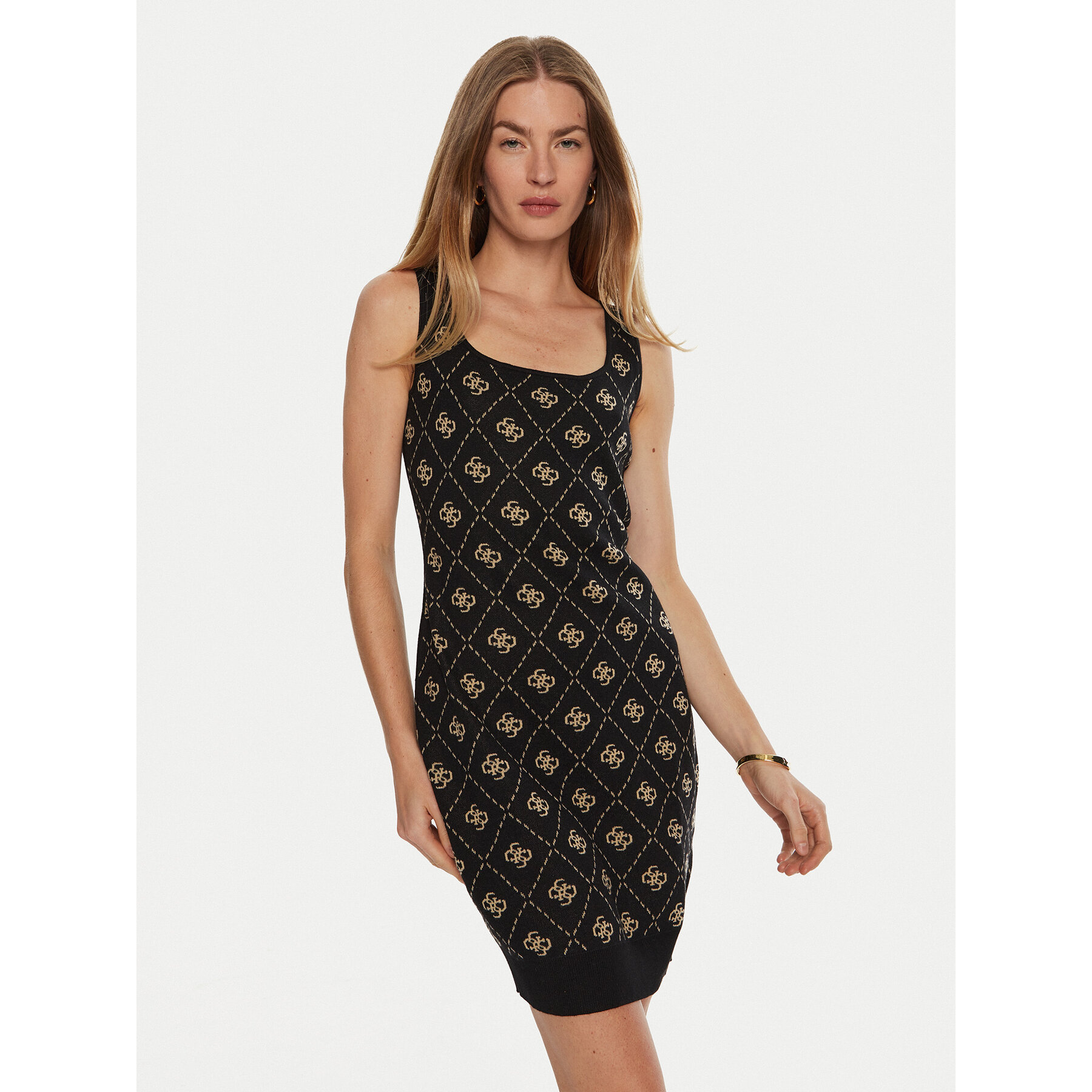 Guess Strickkleid Sarah W4BK98 Z3JD2 Schwarz Slim Fit