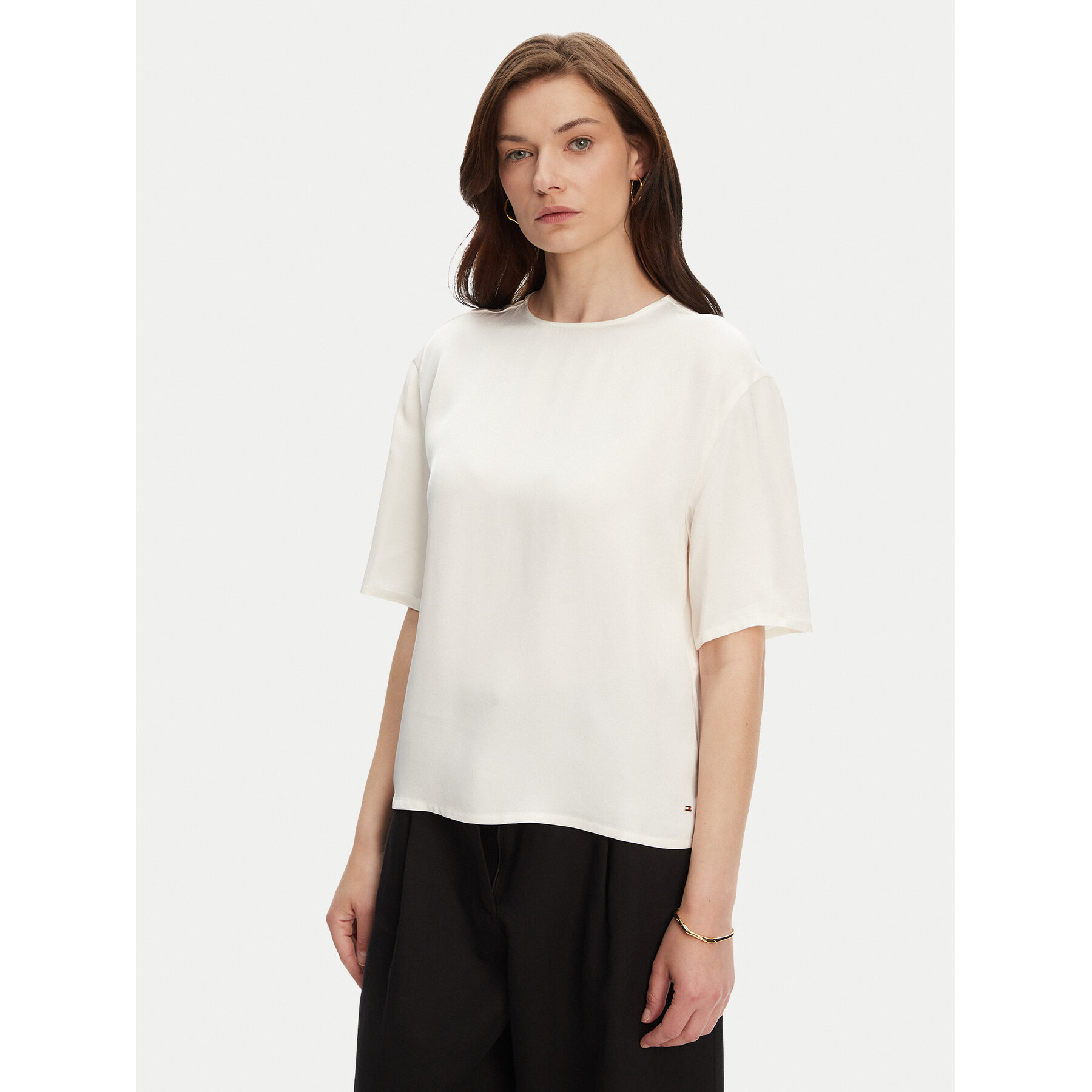 Tommy Hilfiger T-Shirt WW0WW45900 Εκρού Relaxed Fit