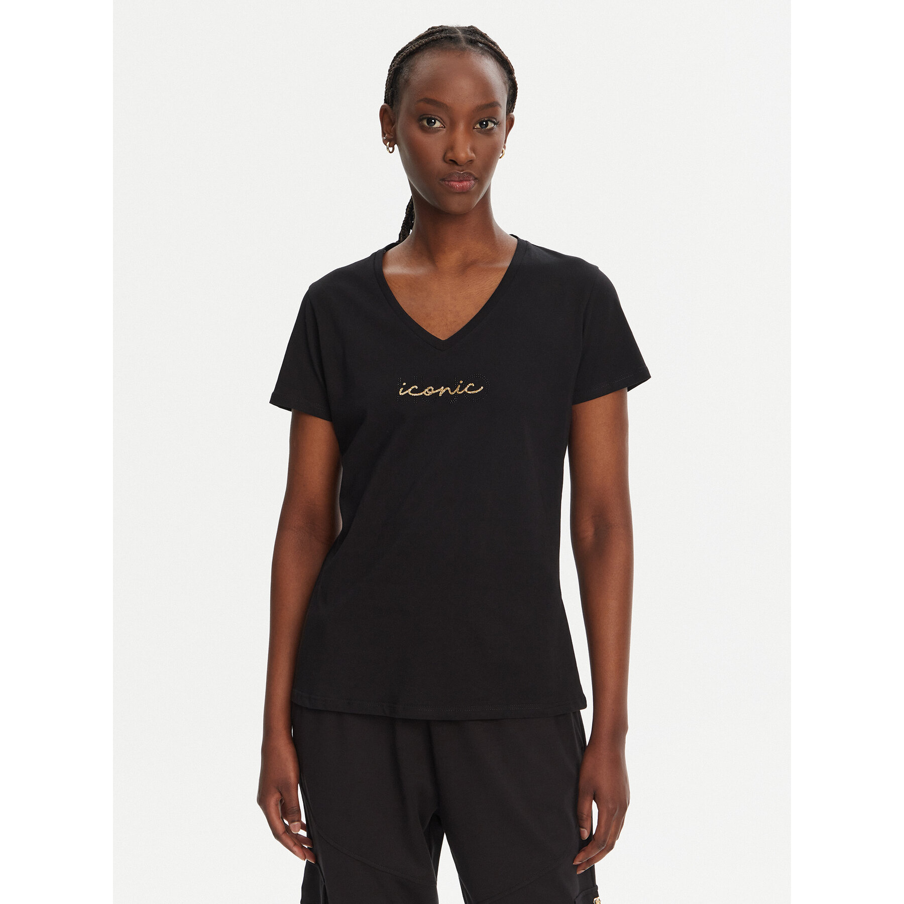 Liu Jo Sport Póló TA5179 J6040 Fekete Regular Fit