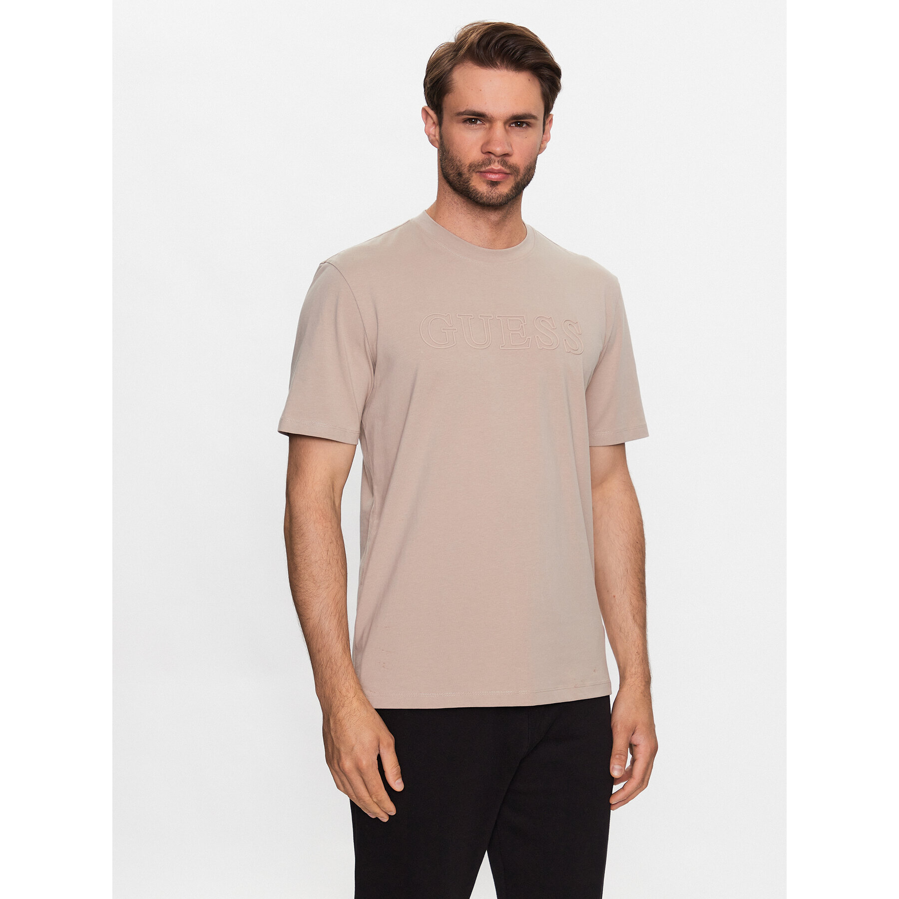 Guess Marškinėliai Alphy Z2YI11 J1314 Smėlio Regular Fit