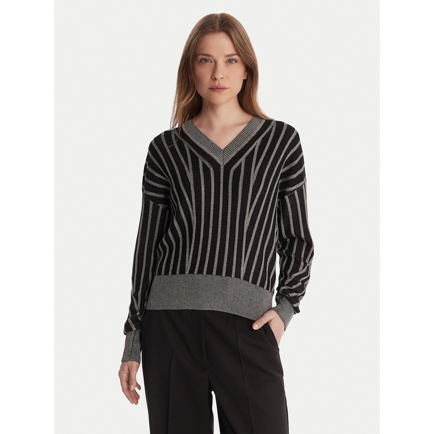 DKNY Pullover P5MSDZ52 Grau Regular Fit